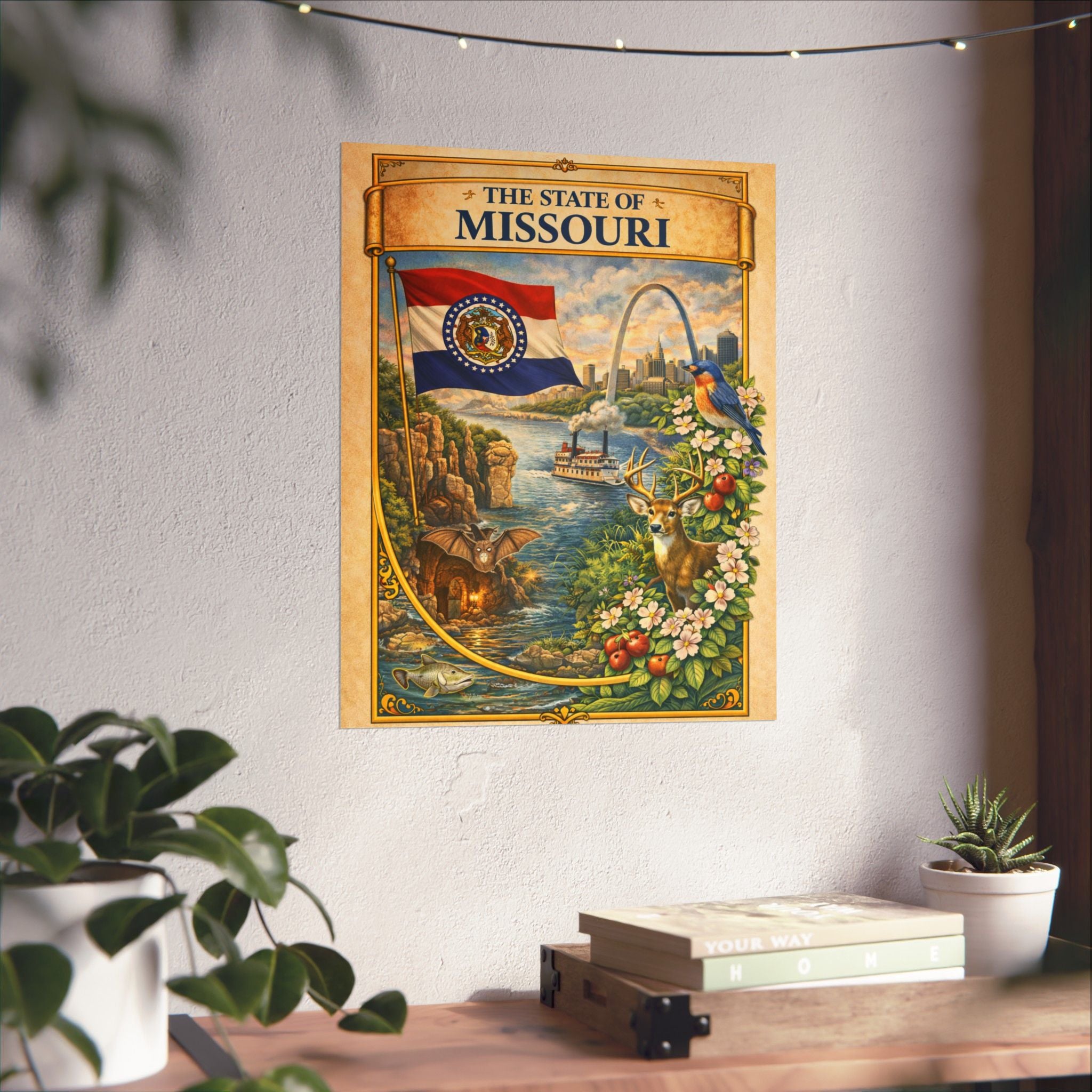 Missouri Poster - Missouri Wall Art - Missouri Decor - State Poster - Missouri Gift - Travel Wall Art - Vintage Style Poster