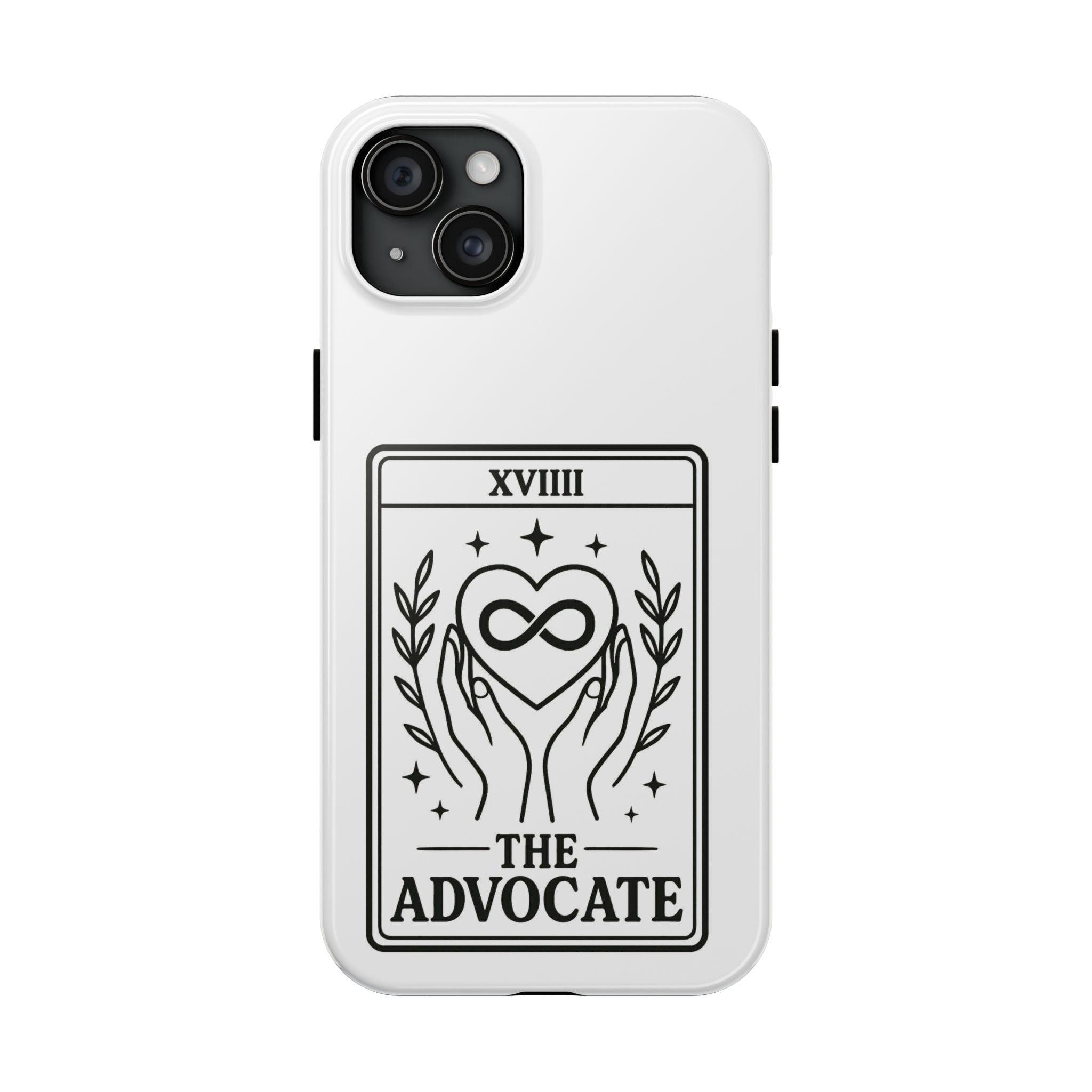 The Advocate tarot card Phone Case | infinity heart hands design