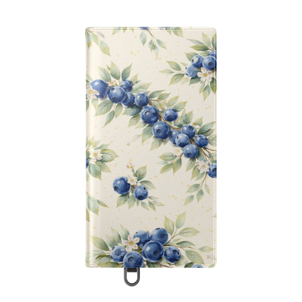 Blueberry Watercolor Pattern Flip Case | Phone Wallet, Card Slots
