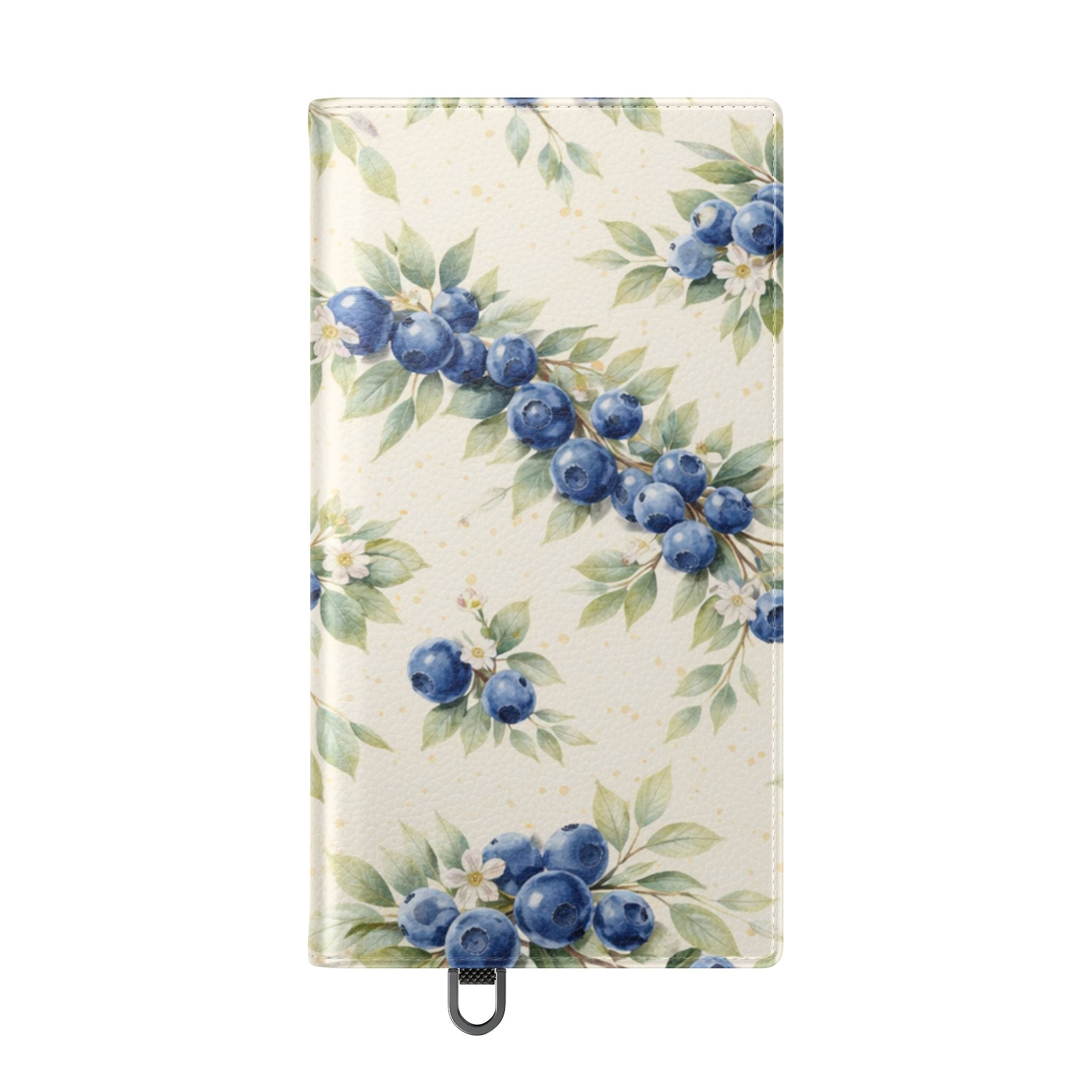 Blueberry Watercolor Pattern Flip Case | Phone Wallet, Card Slots