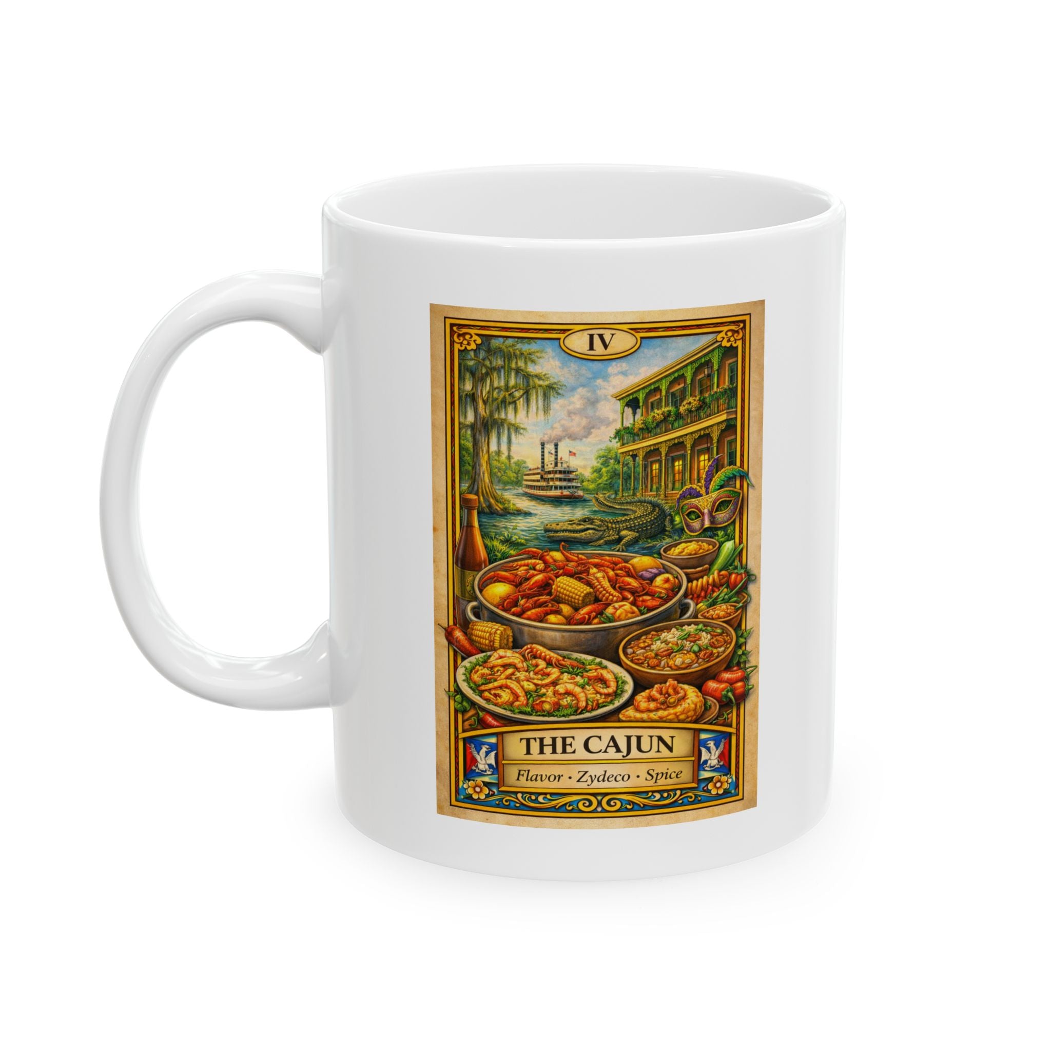 Vintage Cajun Life Mug | Lousianna | Kitchen Art Ceramic