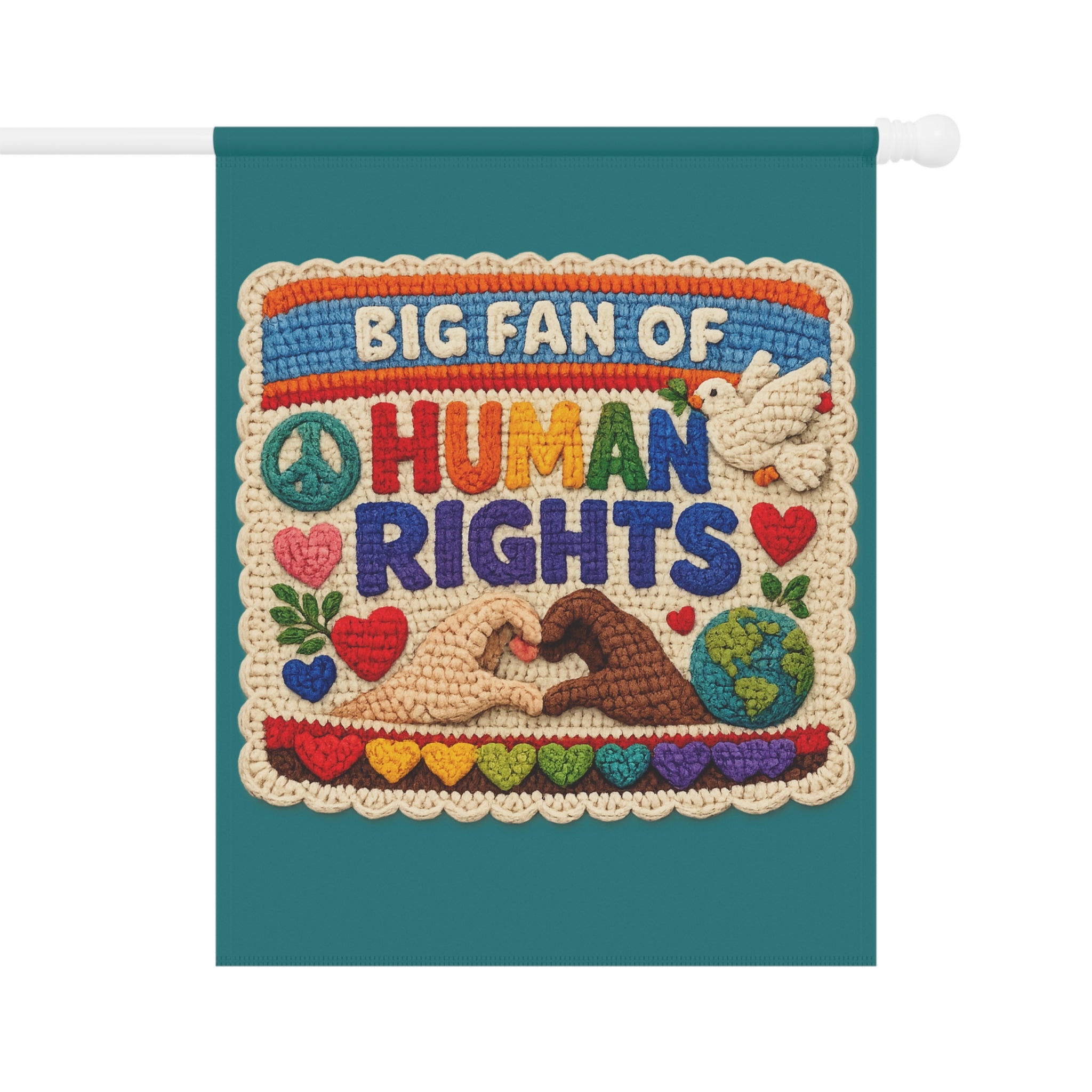 Big Fan of Human Rights Garden Flag | House Banner, Pride Peace Design