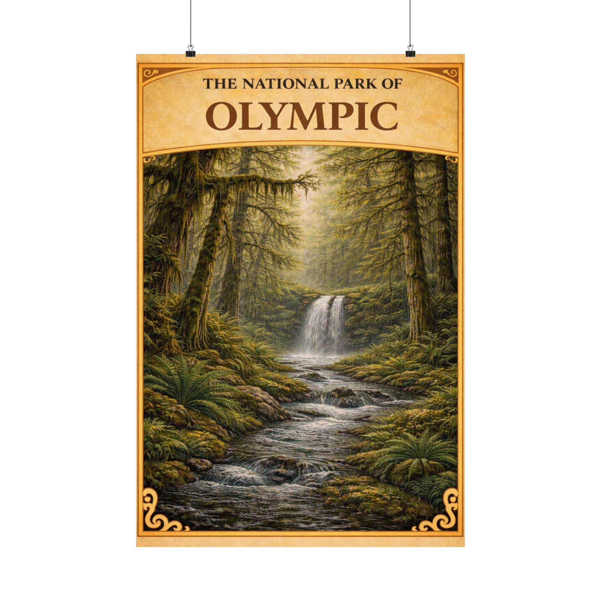 Olympic National Park Waterfall Poster | Matte Vertical Poster
