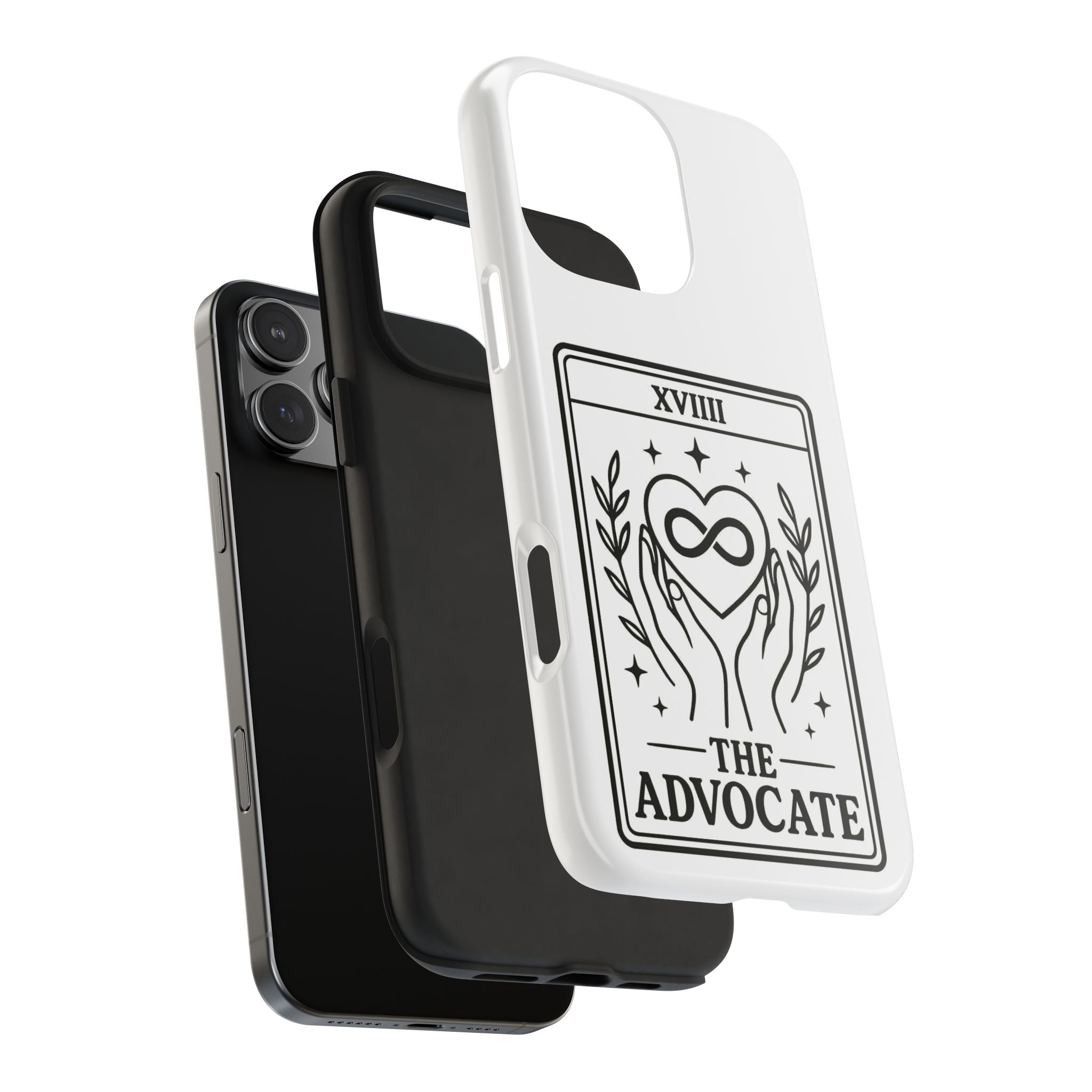The Advocate tarot card Phone Case | infinity heart hands design