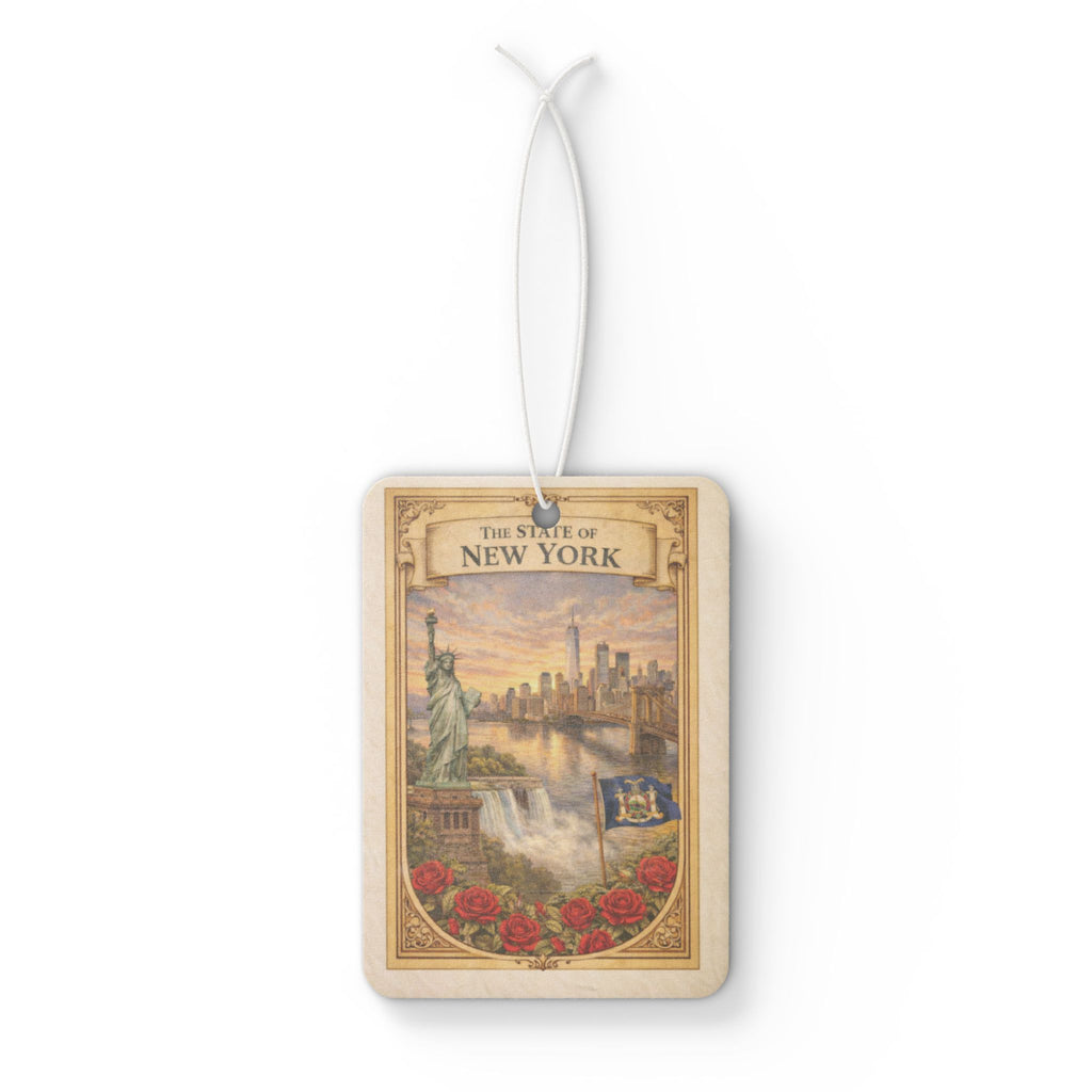 New York Car Air Freshener, NY State Gift, Travel Car Freshener, Hanging Car Decor, Road Trip Gift, New York Souvenir, Scented Car Charm