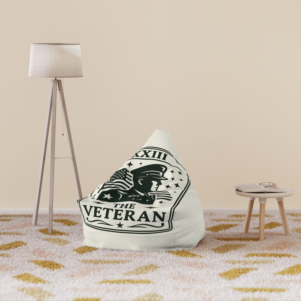 The Veteran emblem Bean Bag Chair Cover | Military Patriotic design