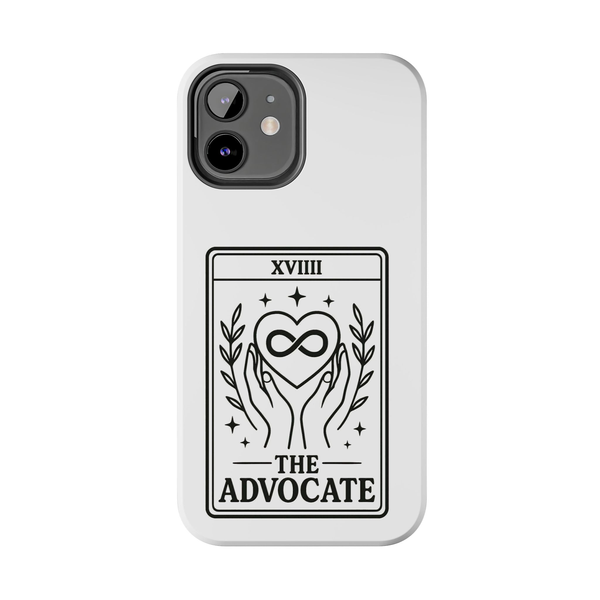 The Advocate tarot card Phone Case | infinity heart hands design