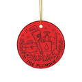 Plumber Tools Ornament Ceramic Ornament | Double-Sided Holiday Décor