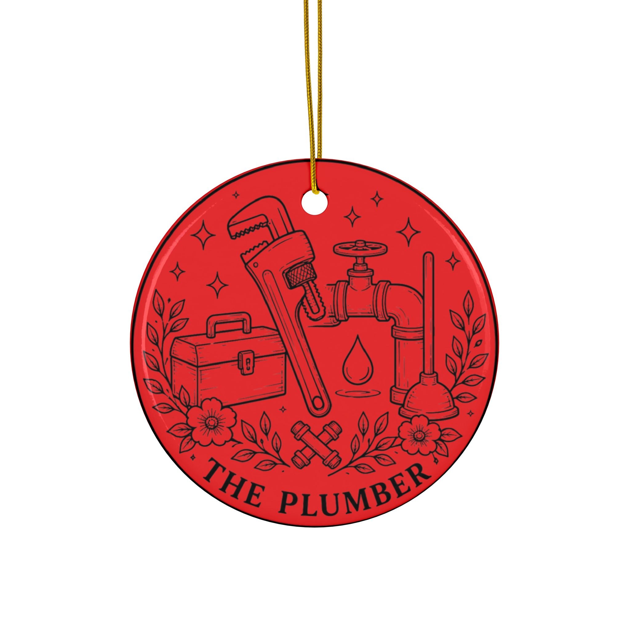 Plumber Tools Ornament Ceramic Ornament | Double-Sided Holiday Décor