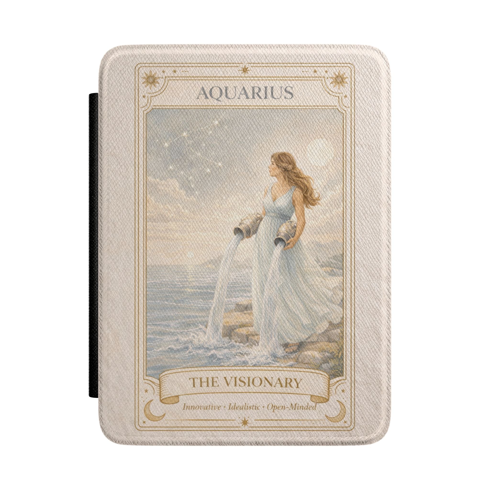 Aquarius The Visionary Kindle Case | Zodiac Tarot Illustration
