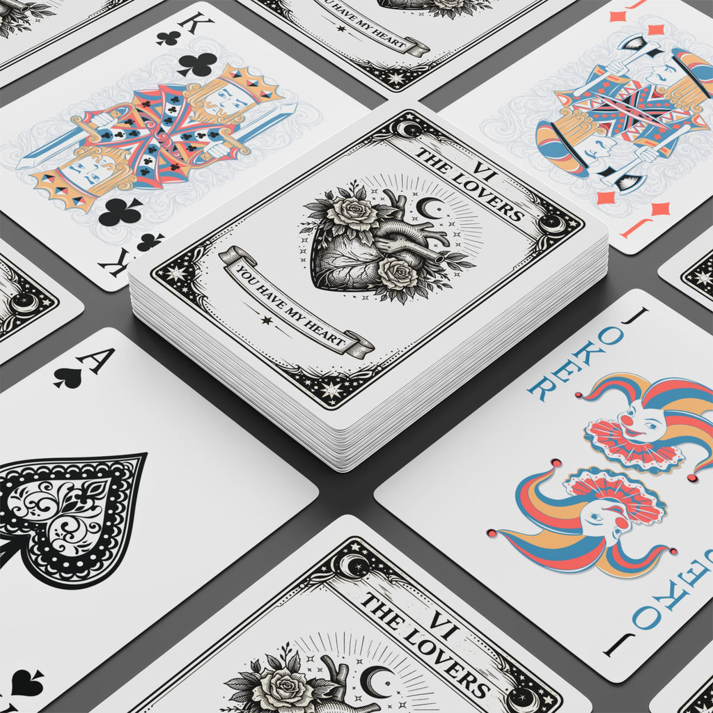 Tarot Lovers Playing Cards Poker Deck | The Lovers Card Ace Spade Design