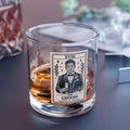 The Groom tarot card Rocks Glass | 10oz Whiskey Glass, Groomsmen Barware