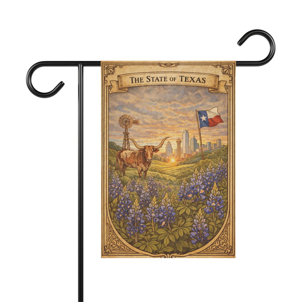 The State of Texas bluebonnet scene Garden Banner | House Flag