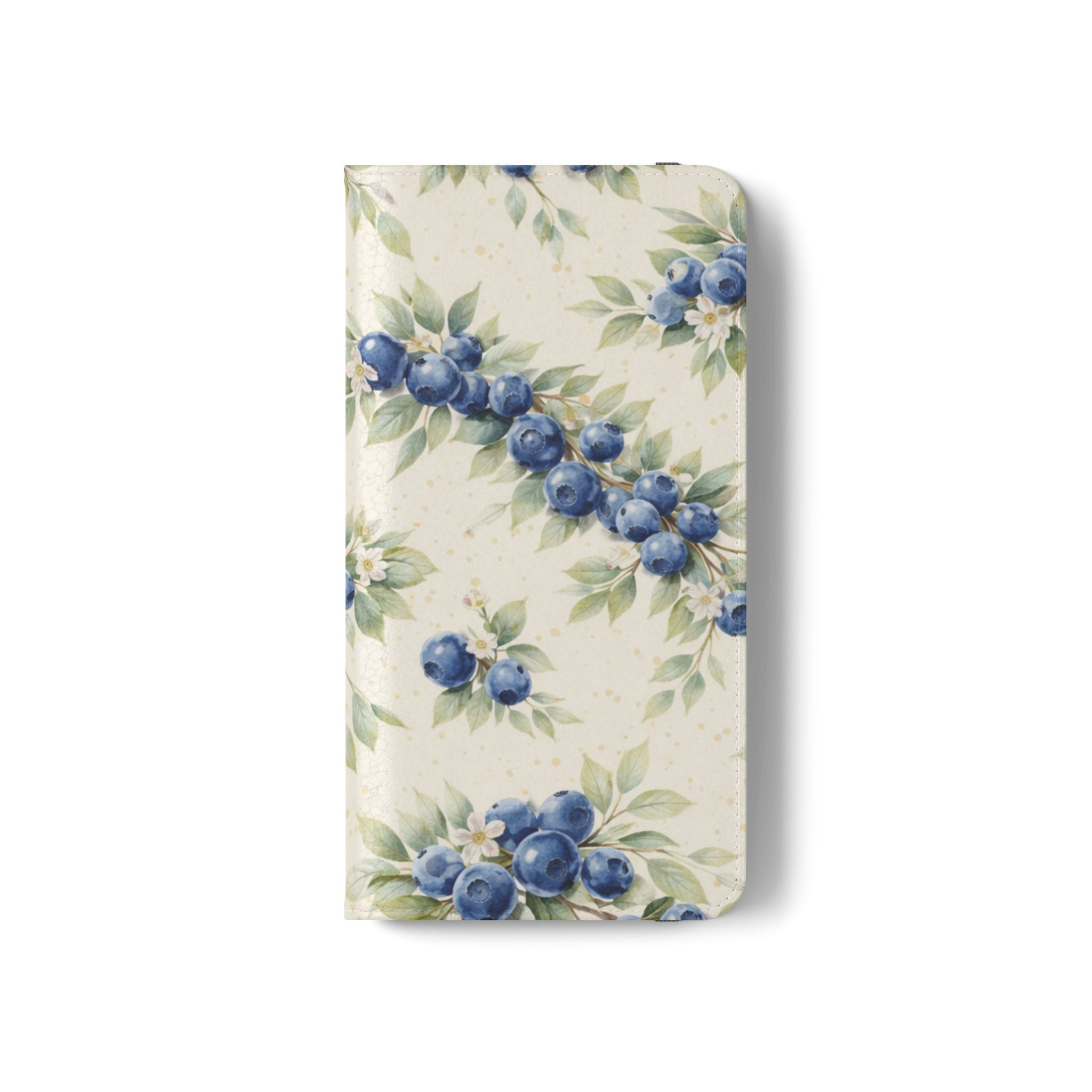 Blueberry Watercolor Pattern Flip Case | Phone Wallet, Card Slots