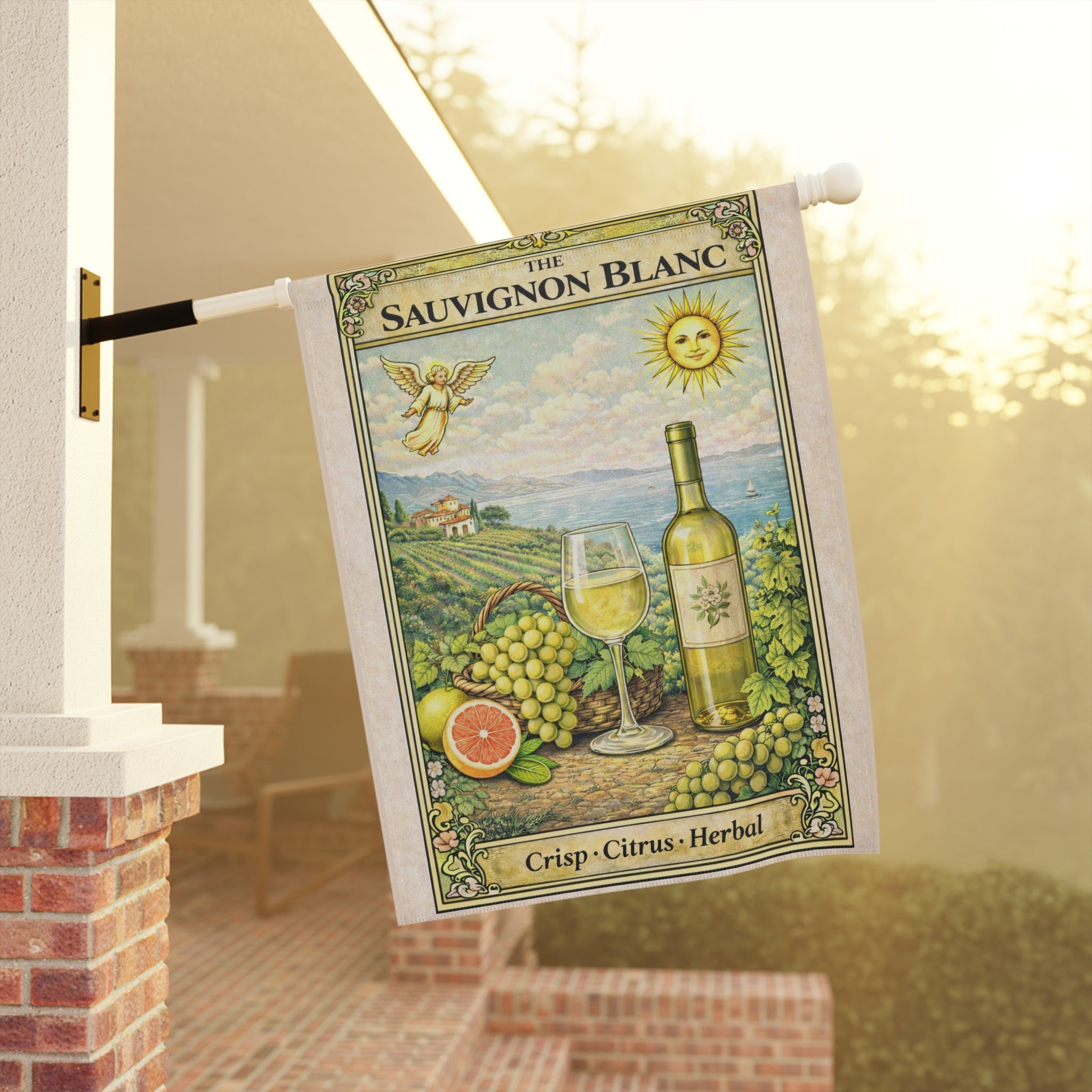 Sauvignon Blanc Wine Garden Banner | Citrus Vineyard House Flag