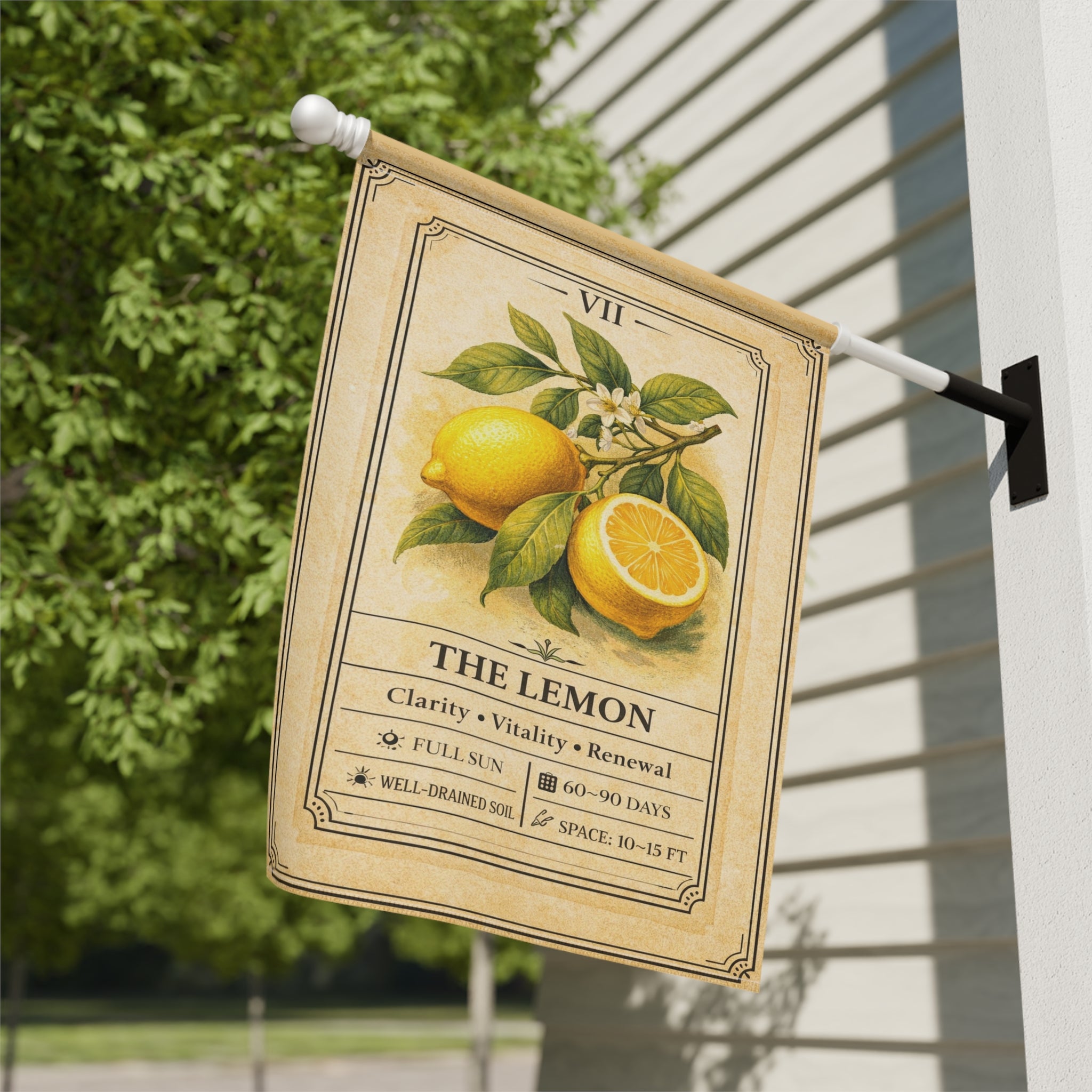 Vintage Lemon Botanical Garden Banner | House Flag