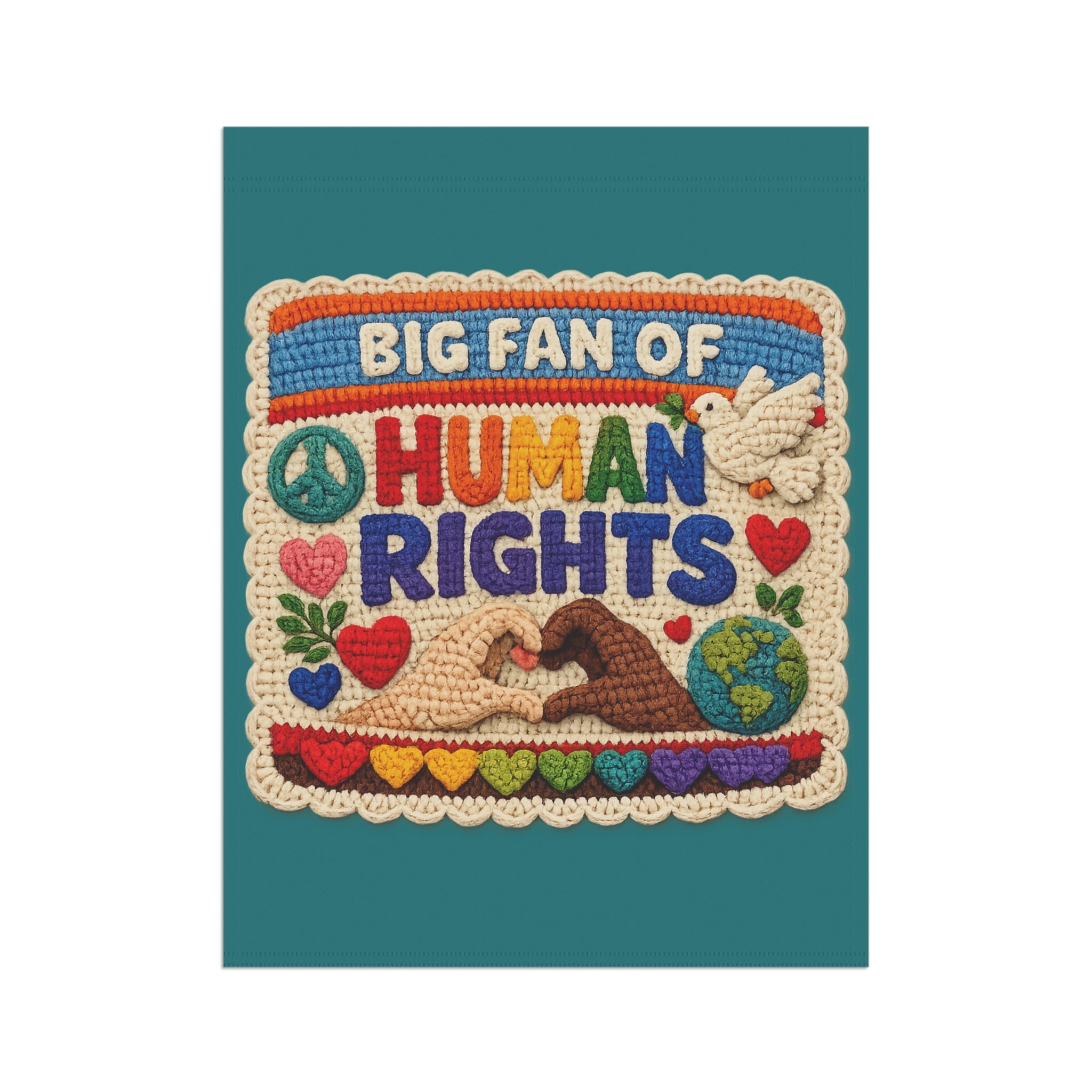 Big Fan of Human Rights Garden Flag | House Banner, Pride Peace Design