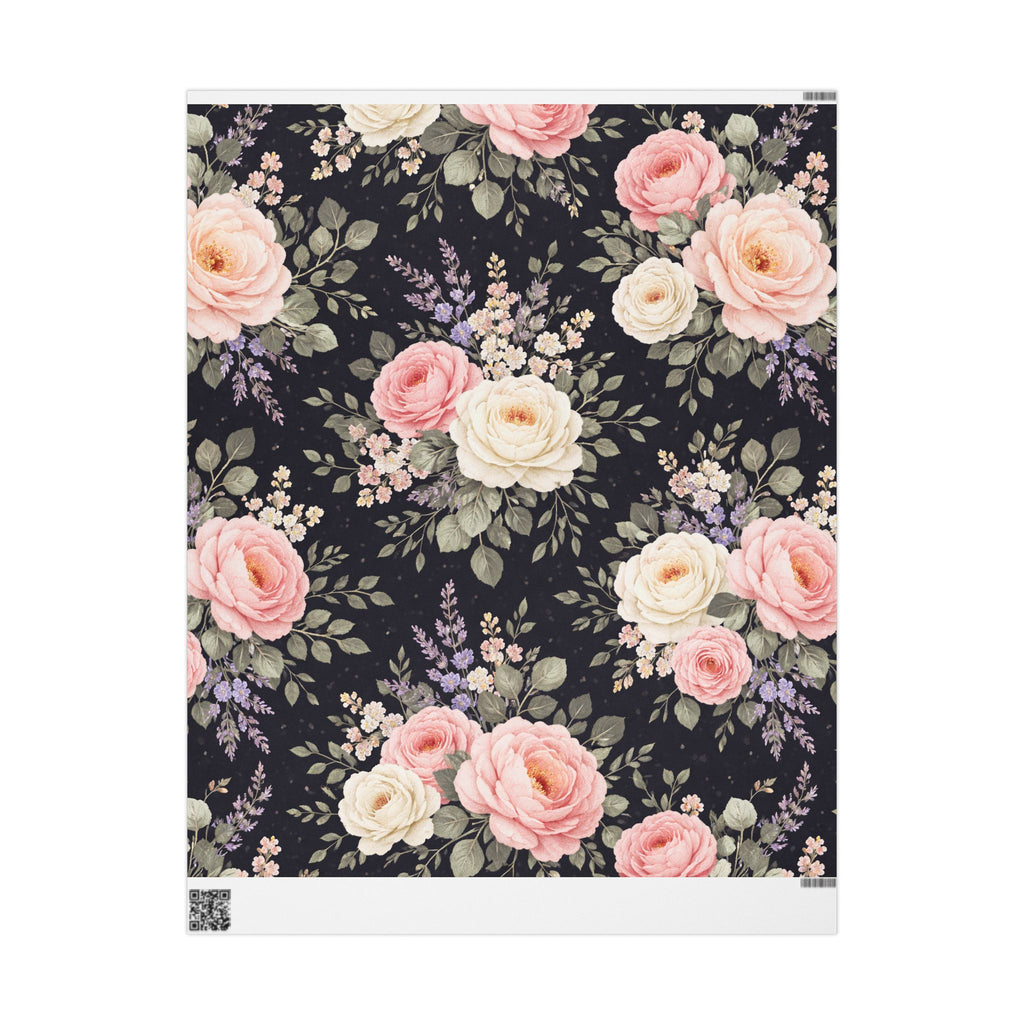 Vintage Pink Roses Wrapping Paper | Floral Gift Wrap Roll