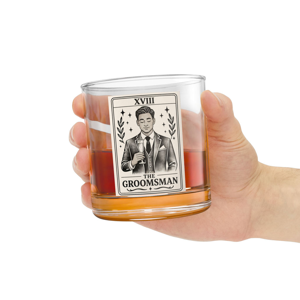 The Groomsman Tarot Card Rocks Glass | 10oz Whiskey Glass