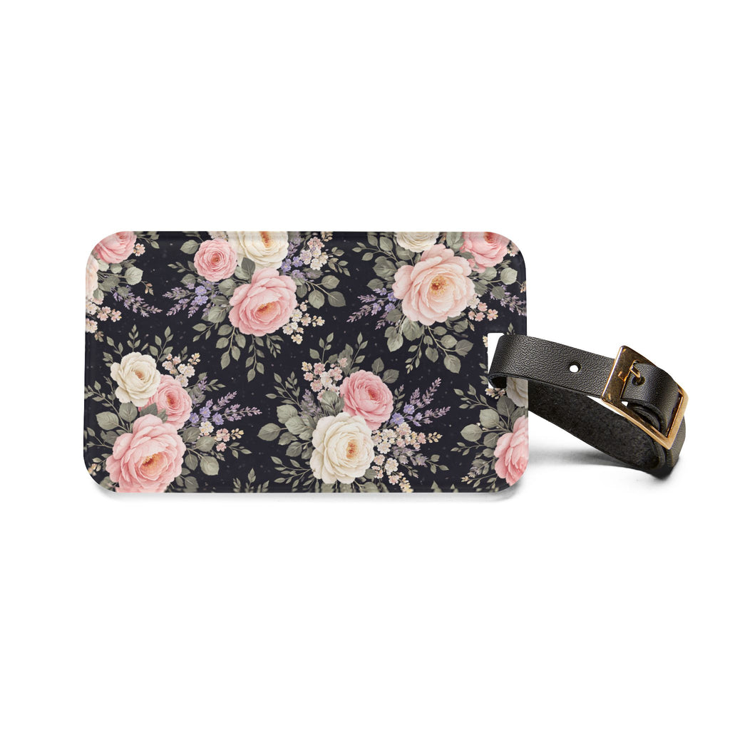 Vintage Pink Roses Luggage Tag
