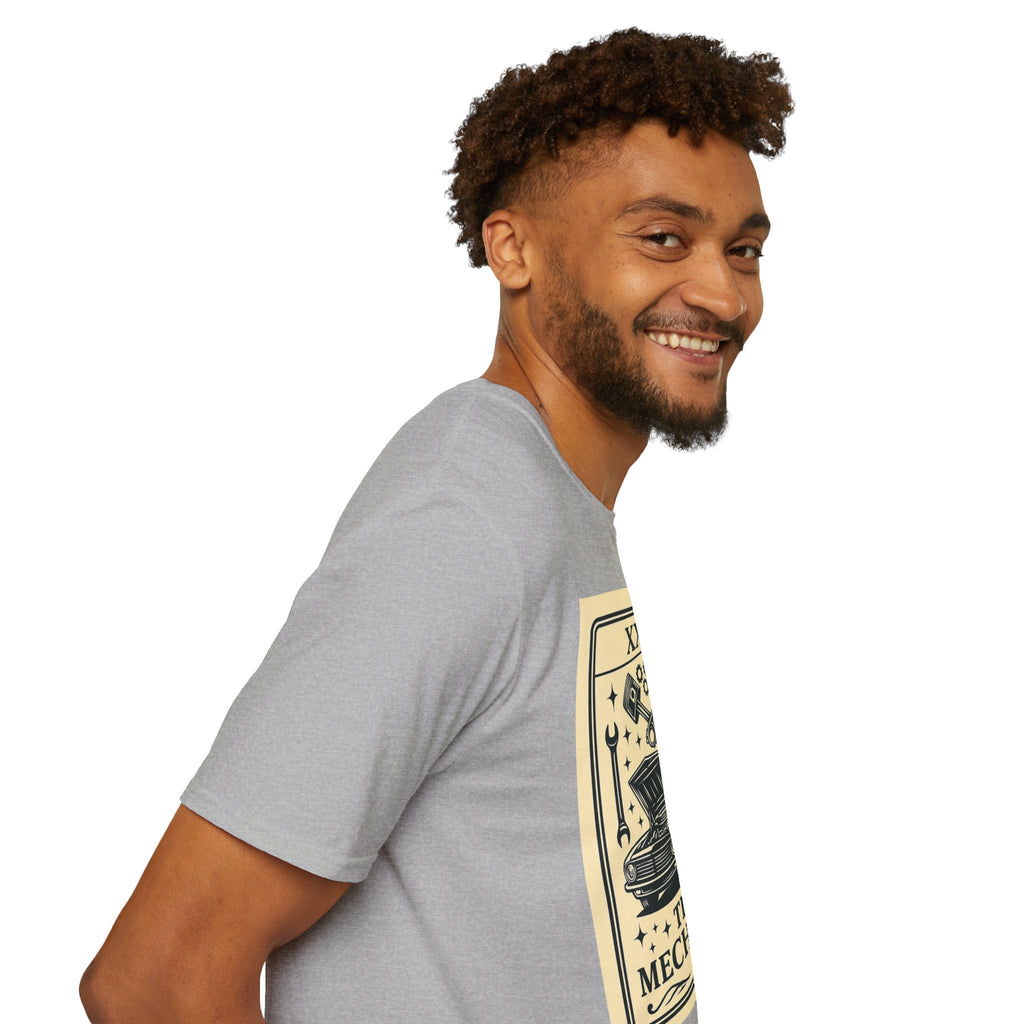 Tarot Mechanic Illustration T-Shirt | The Mechanic card, car engine tools