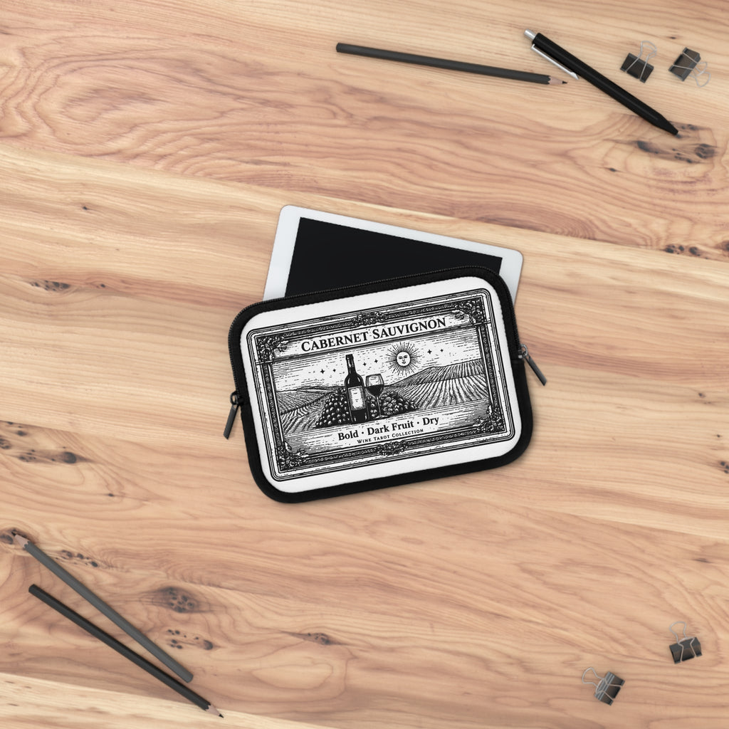 Cabernet Sauvignon Wine Label Laptop Sleeve | Vintage Vineyard Illustration
