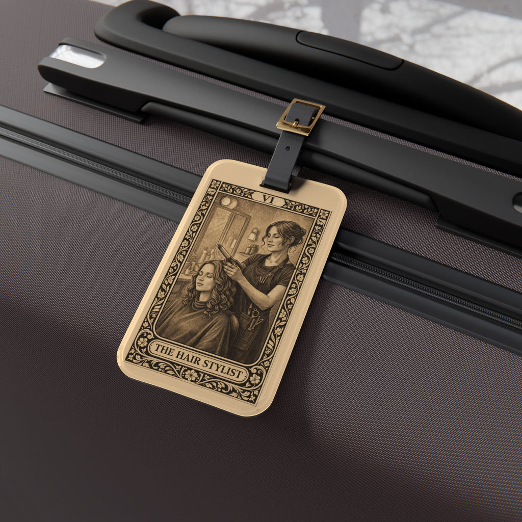 The Hair Stylist Luggage Tag | Tarot Card Illustration, Salon Theme