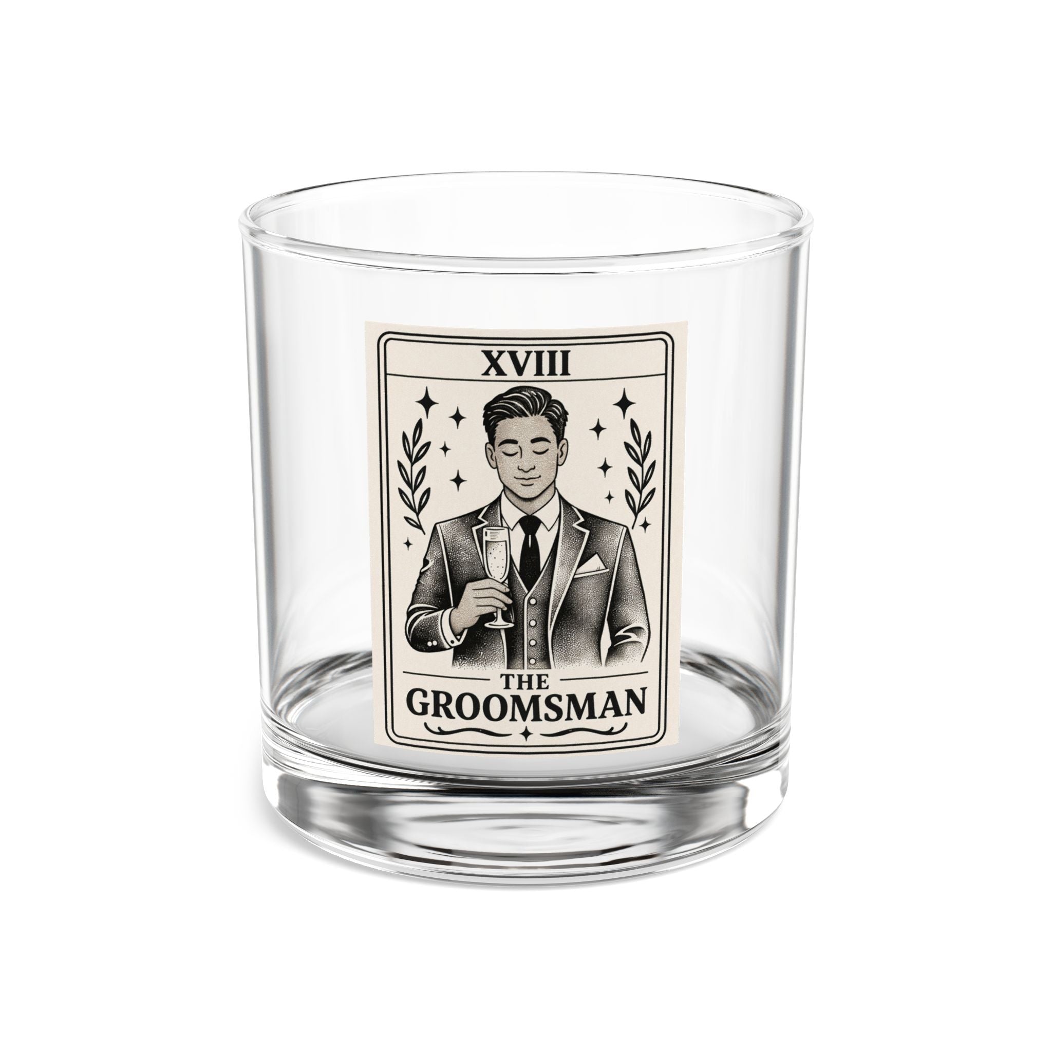 The Groomsman Tarot Card Rocks Glass | 10oz Whiskey Glass