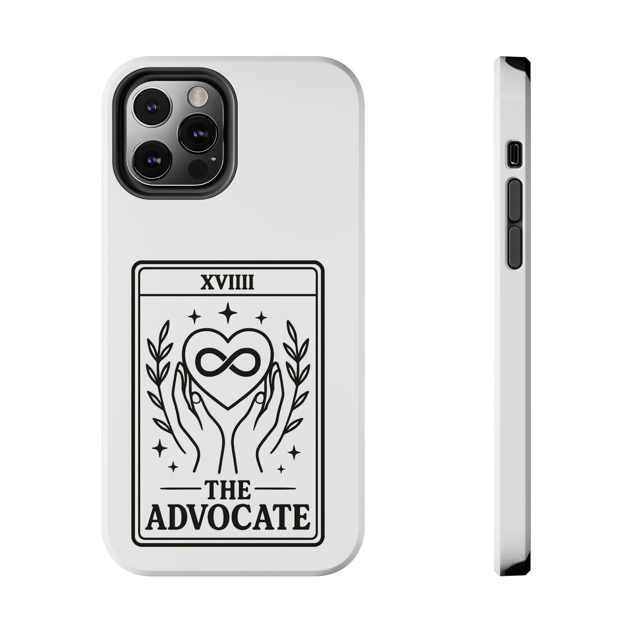 The Advocate tarot card Phone Case | infinity heart hands design