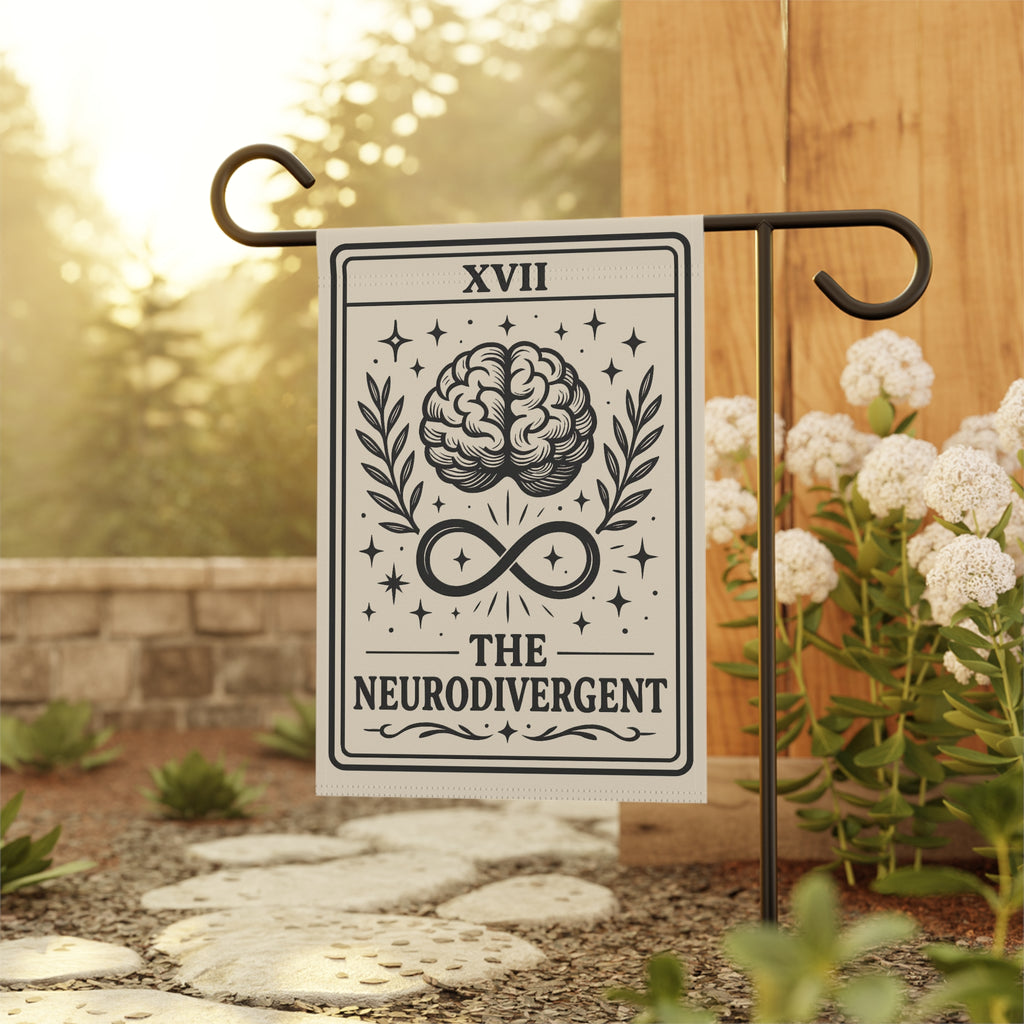 Neurodivergent Brain Tarot Garden Flag | Garden Banner