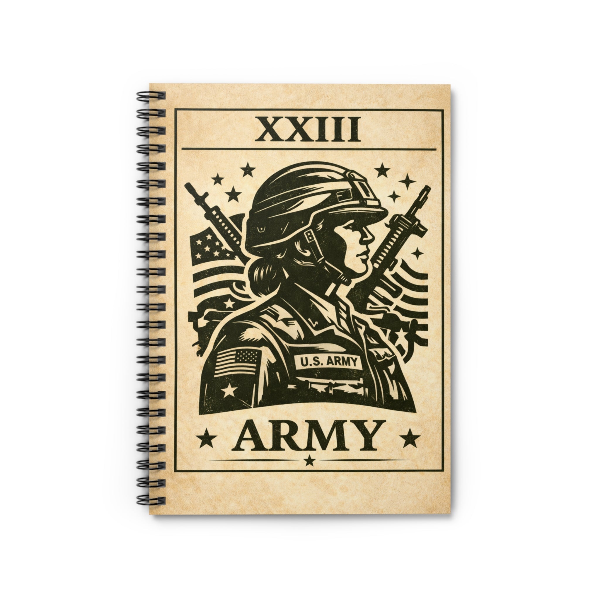 U.S. Army Female Soldier Portrait Notebook | Spiral Ruled Journal