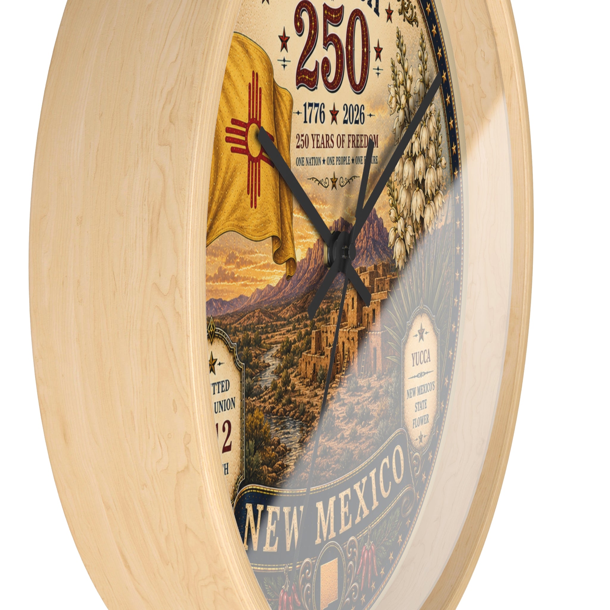 New Mexico State Emblem Wall Clock | America 250 Centennial Desert Design