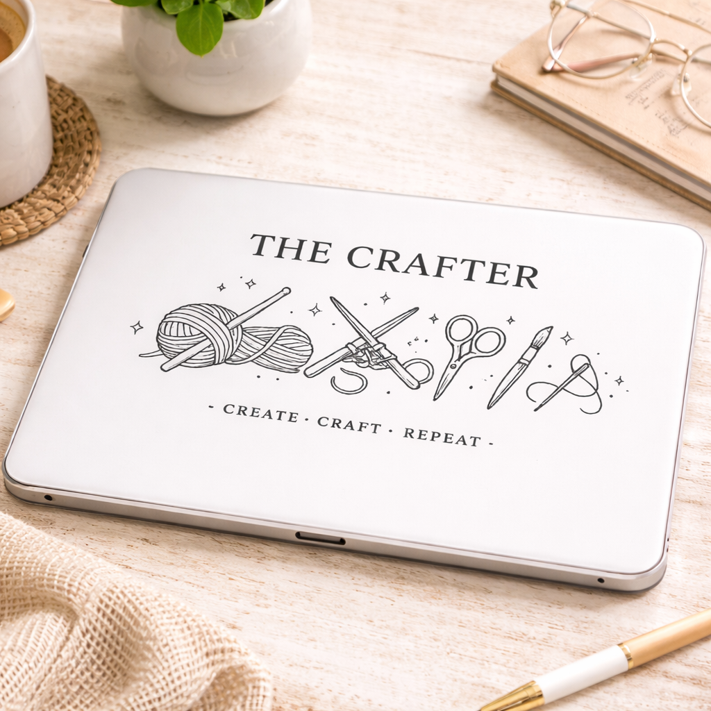 The Crafter knitting crochet scissors craft tools MacBook Case | Create Craft Repeat