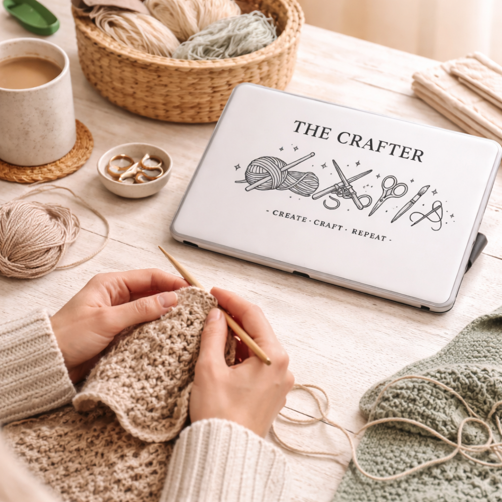 The Crafter knitting crochet scissors craft tools MacBook Case | Create Craft Repeat