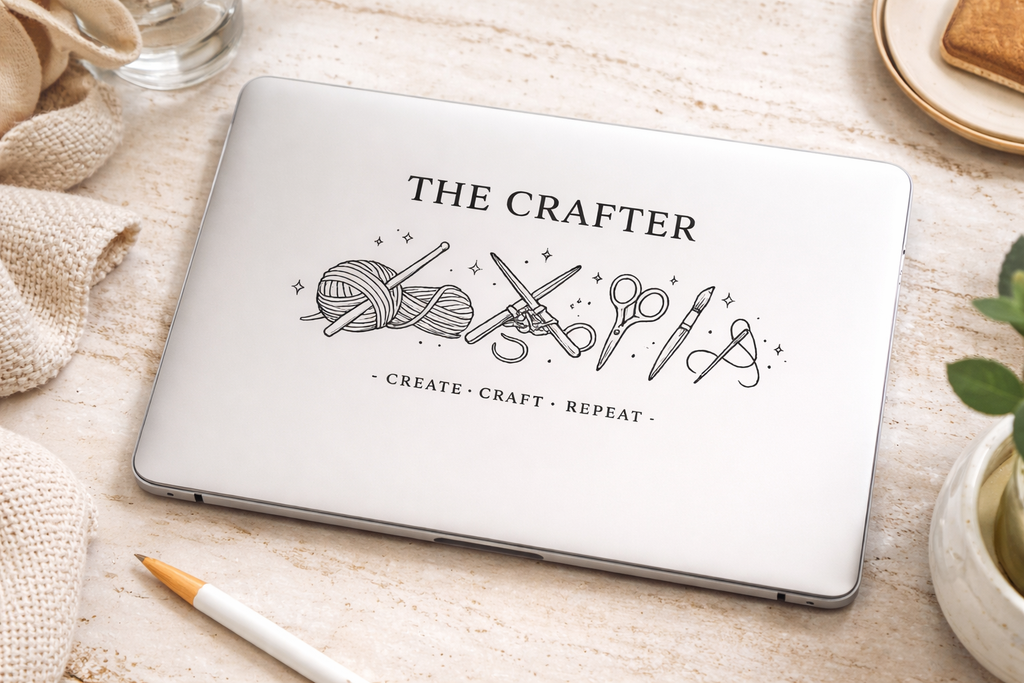 The Crafter knitting crochet scissors craft tools MacBook Case | Create Craft Repeat