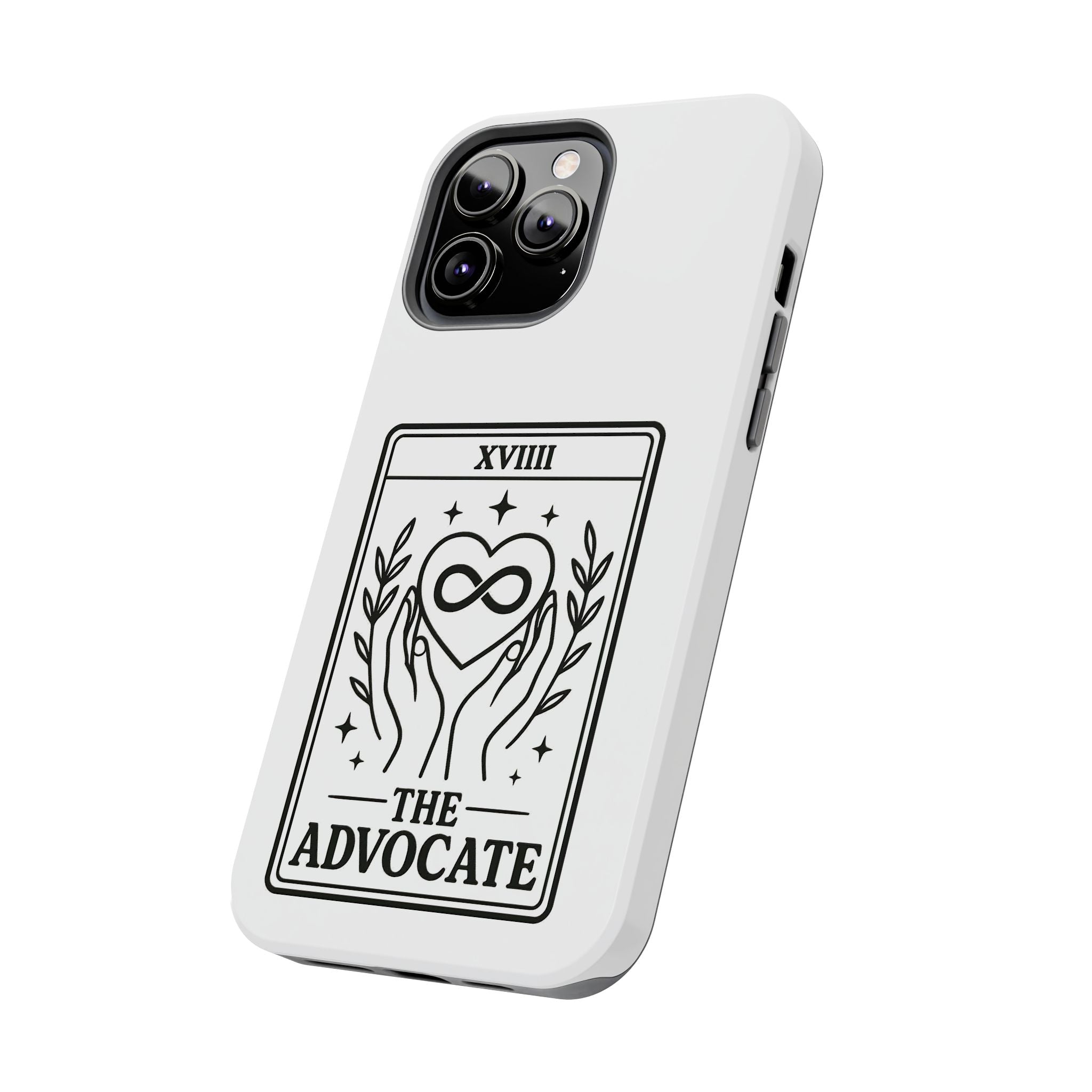 The Advocate tarot card Phone Case | infinity heart hands design