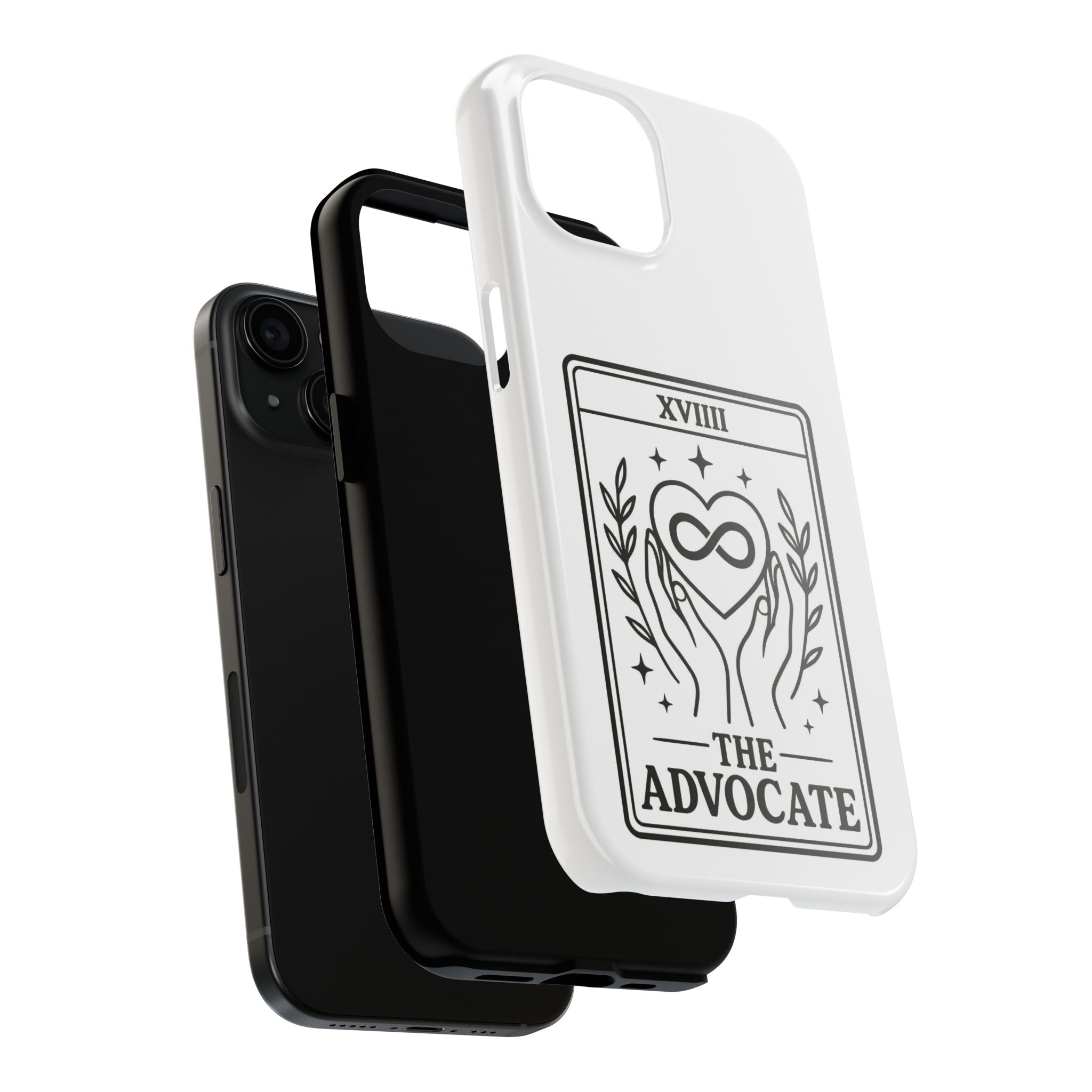 The Advocate tarot card Phone Case | infinity heart hands design