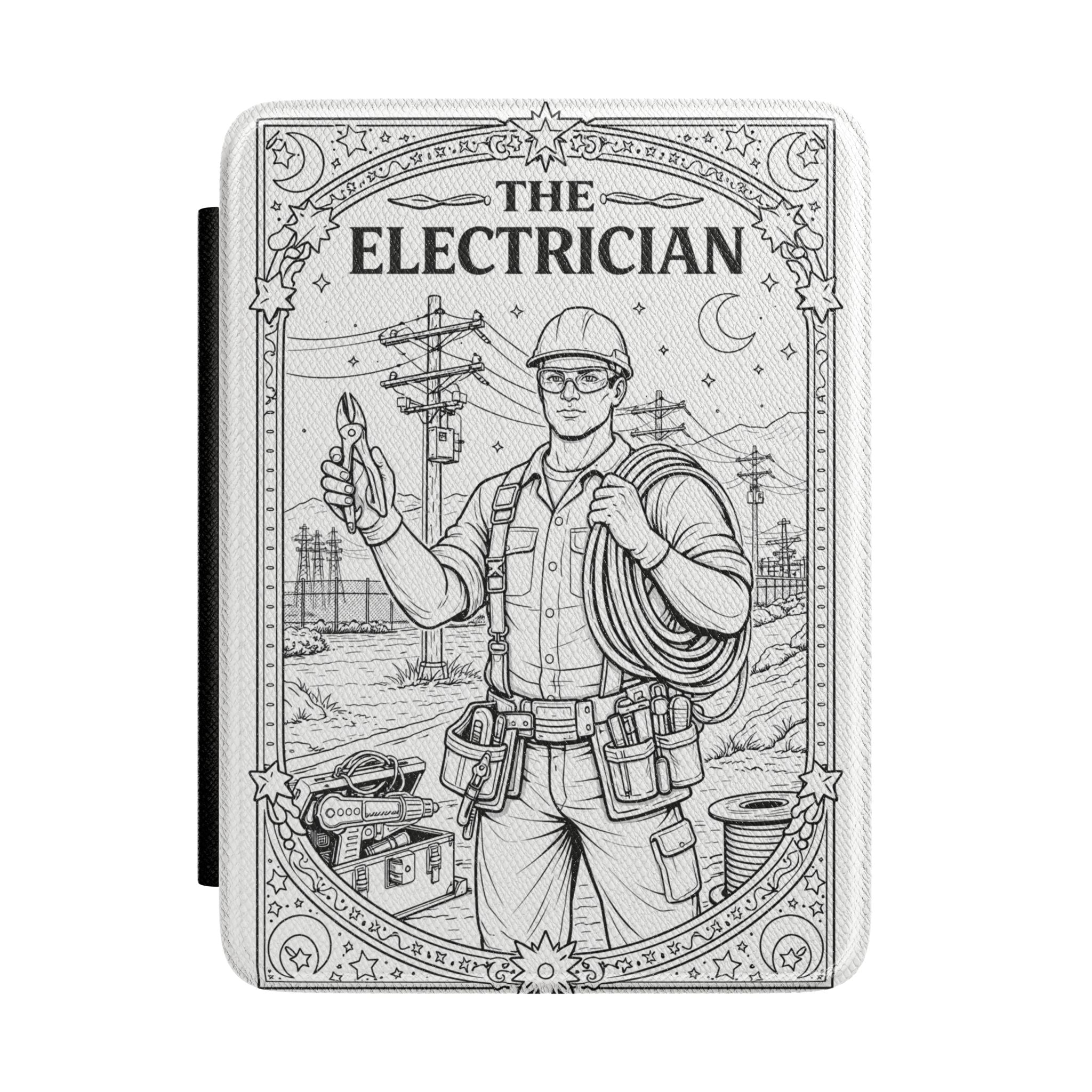 The Electrician illustration Kindle Case | Tradesman Toolwork Kindle Cover