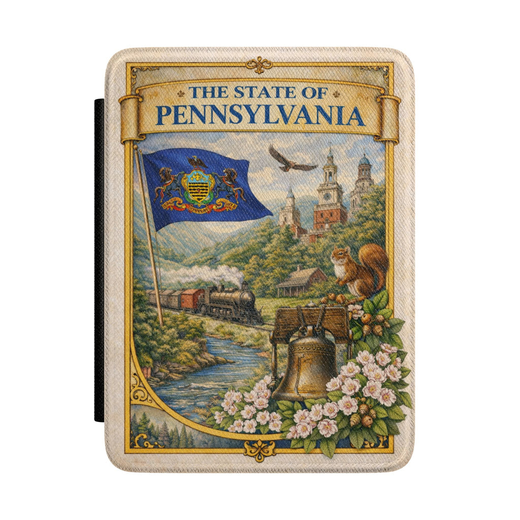 The State of Pennsylvania Kindle Case | Vintage Pennsylvania Flag Illustration