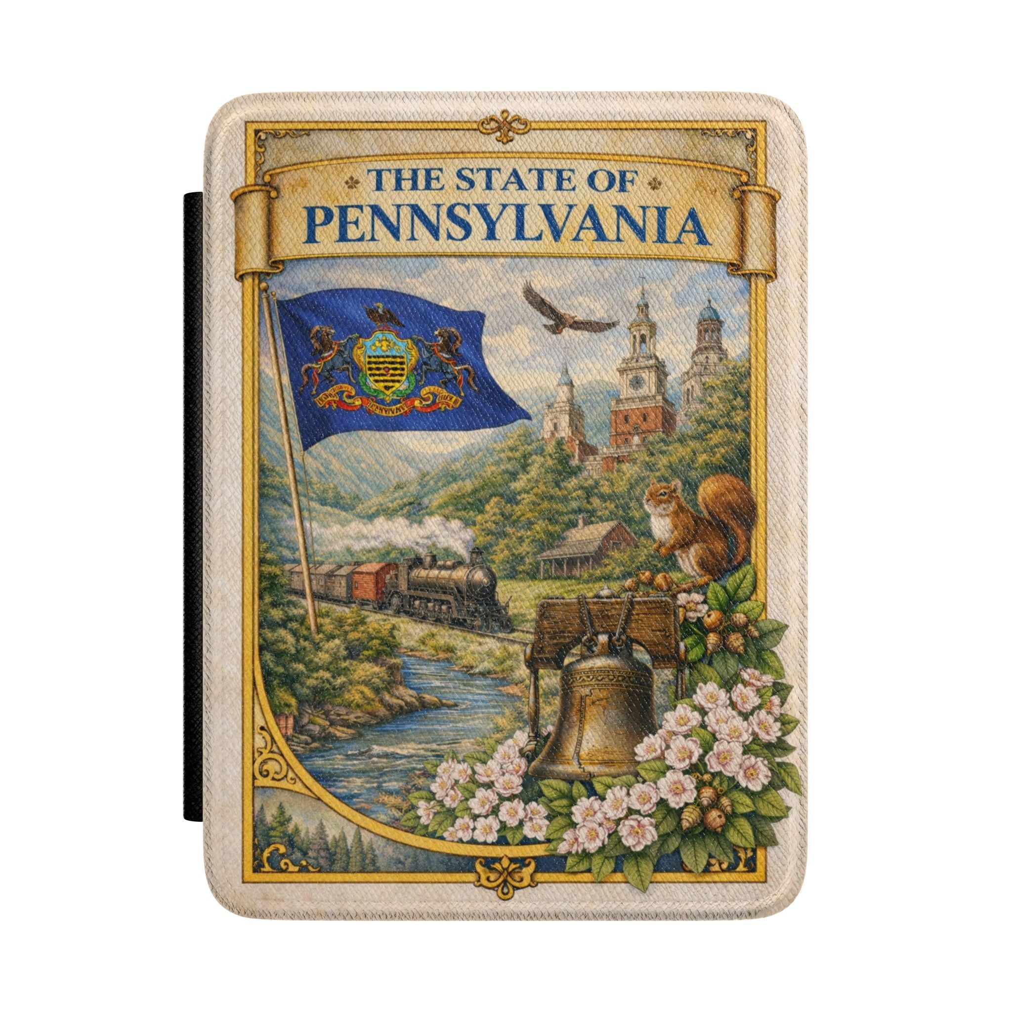 The State of Pennsylvania Kindle Case | Vintage Pennsylvania Flag Illustration