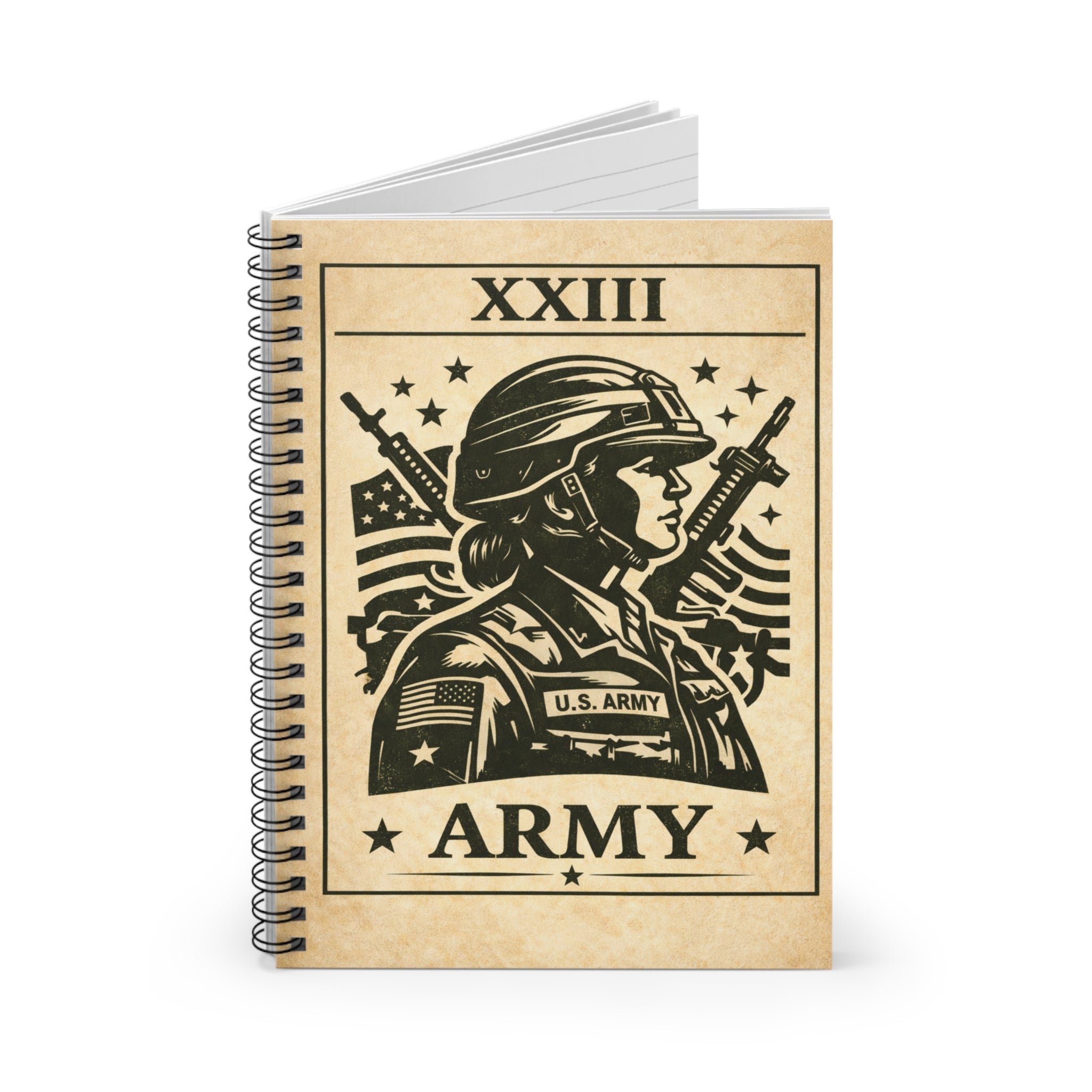 U.S. Army Female Soldier Portrait Notebook | Spiral Ruled Journal