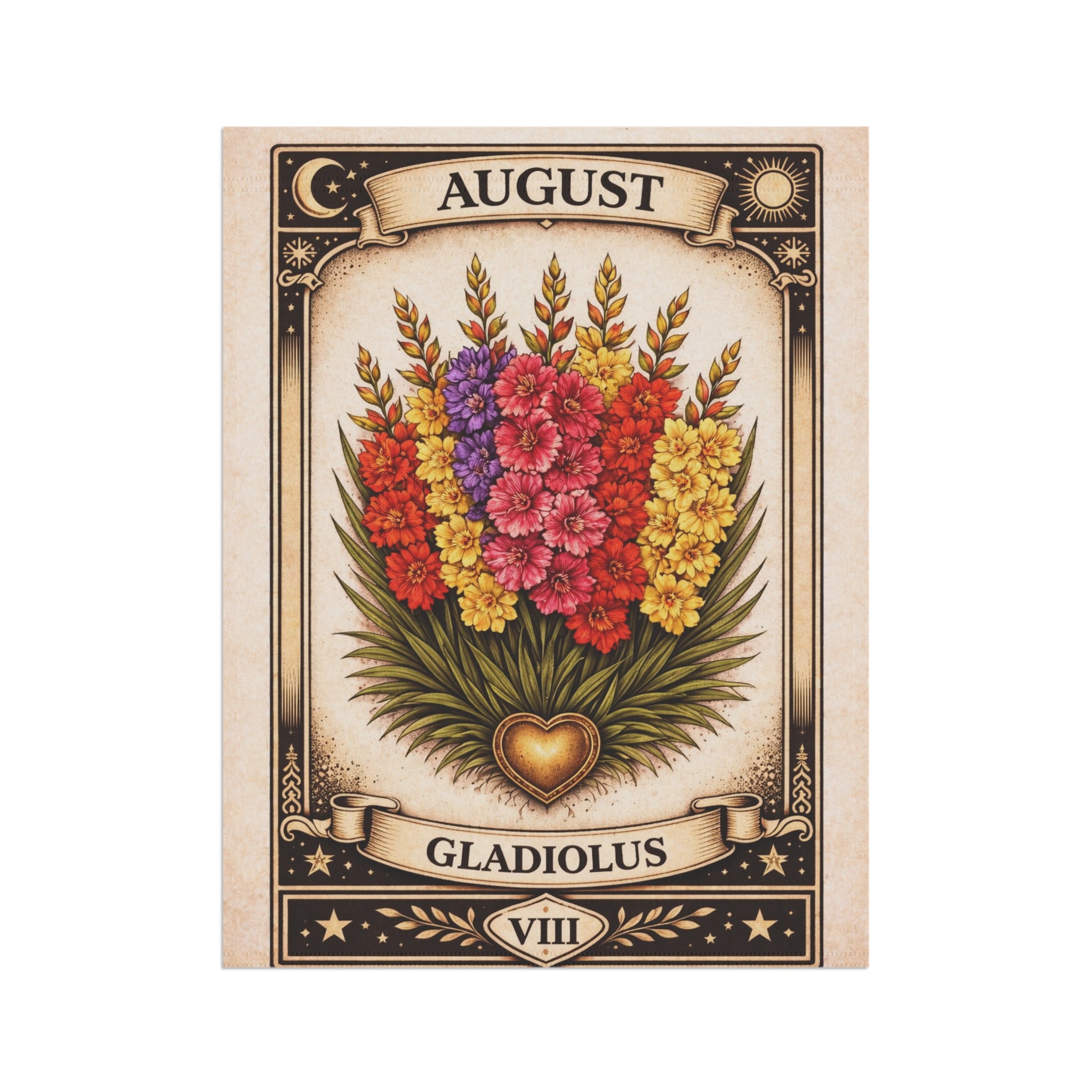 August Gladiolus Garden Flag | House Banner, Floral Birthday Month
