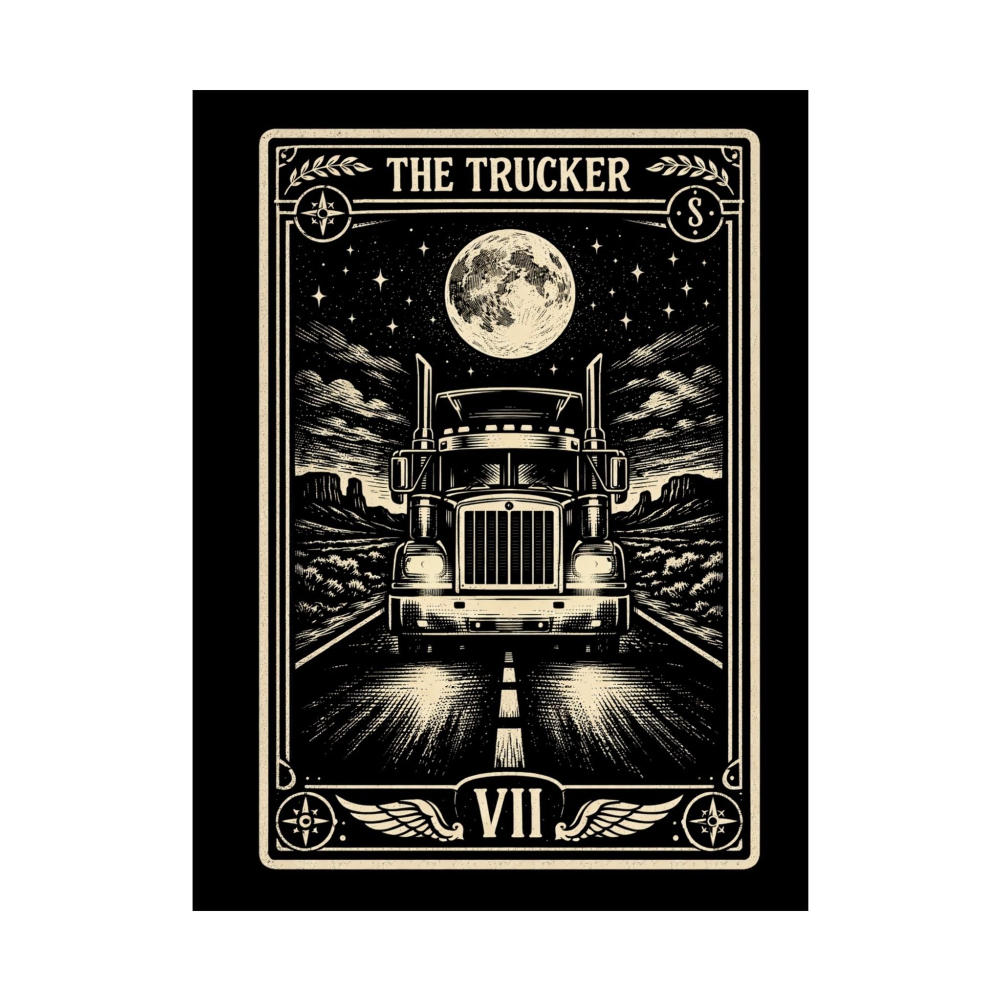 Truck Driver Poster | Truck Driver Wall Art | Trucker Gift | Blue Collar Decor | Garage Wall Art | Gift for Him