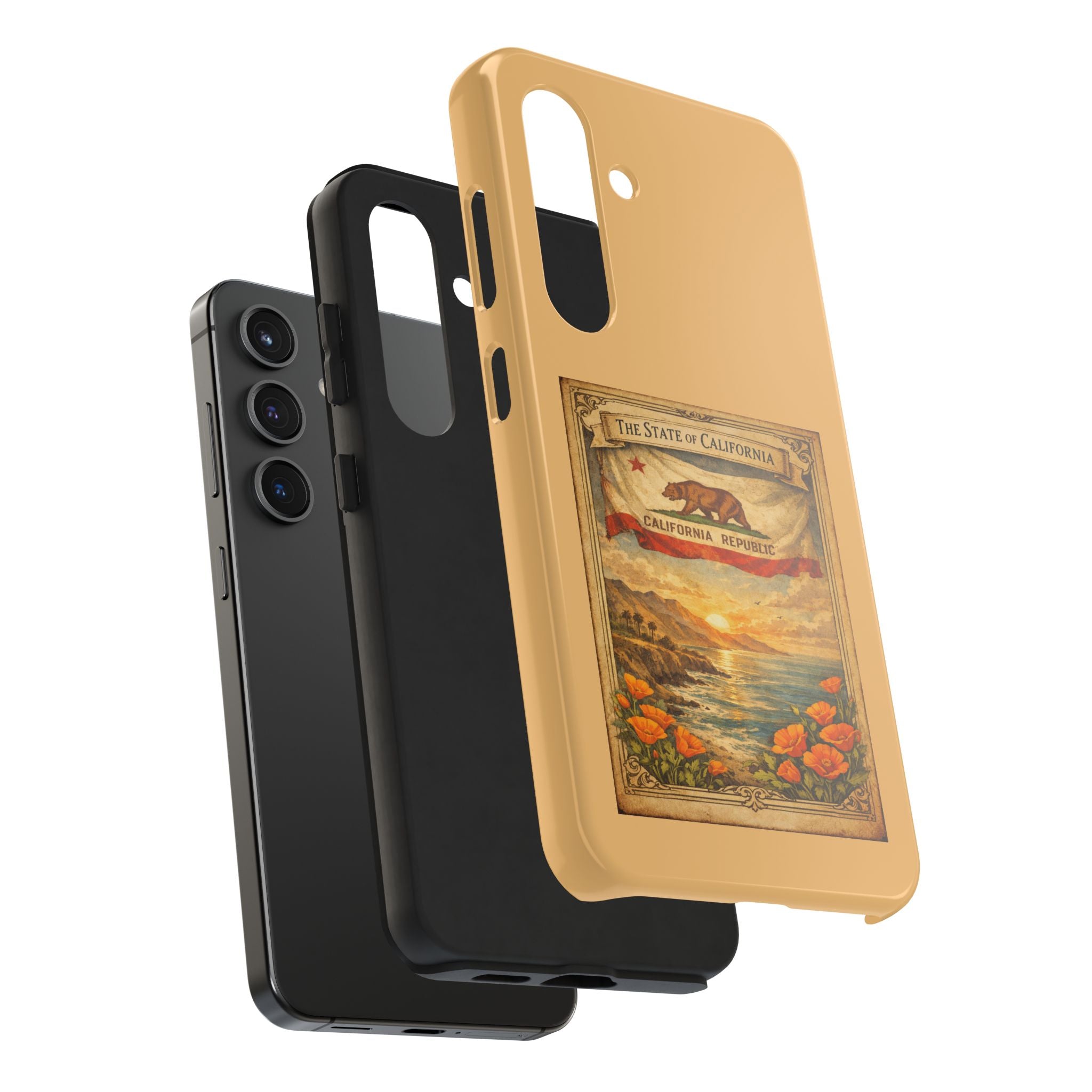 California Republic Vintage Poster phone case | Poppy Coast Sunset tough case
