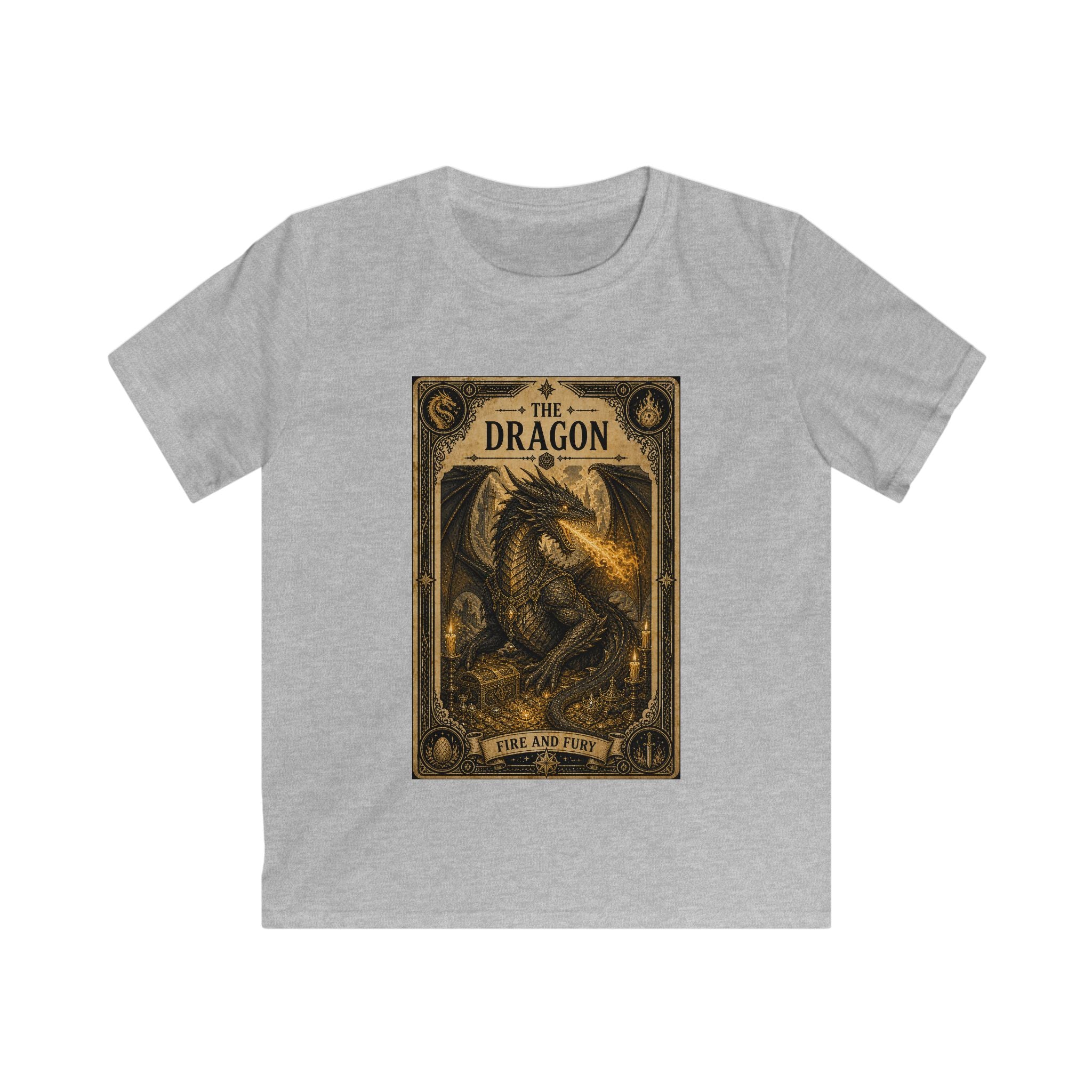 Kids T‑Shirt — 'The Dragon' Vintage Fantasy Graphic Tee (Kids)
