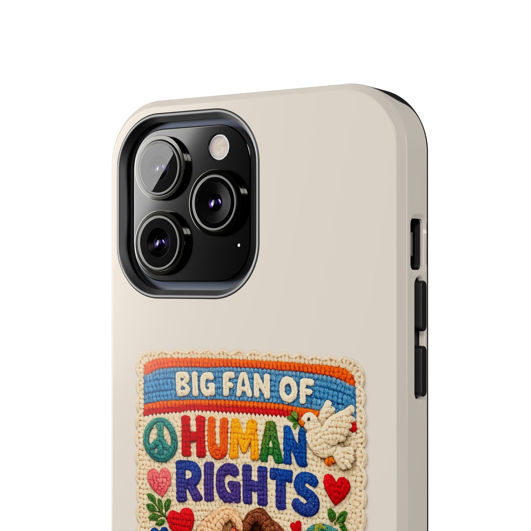 Big Fan of Human Rights Phone Case - Crochet Style Phone Case - Cute Activist Phone Case - Aesthetic Phone Case - Gift for Her