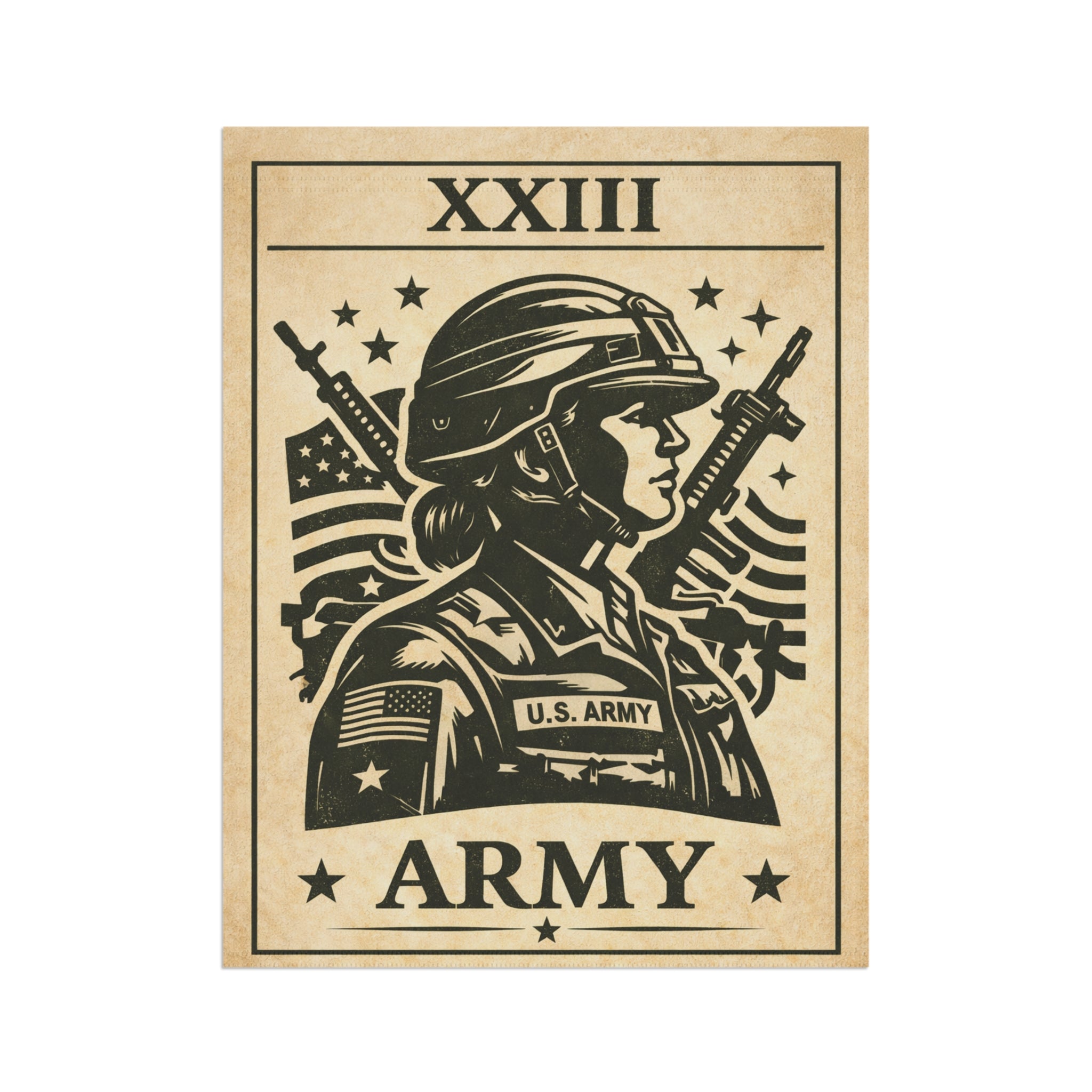 Army Soldier Illustration Garden & House Banner | Military Flag Yard Decor