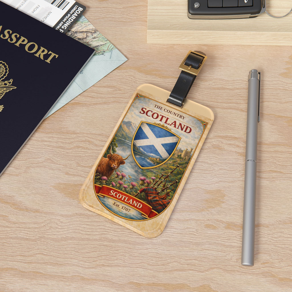 Scotland Crest Luggage Tag | Saltire Shield Travel ID