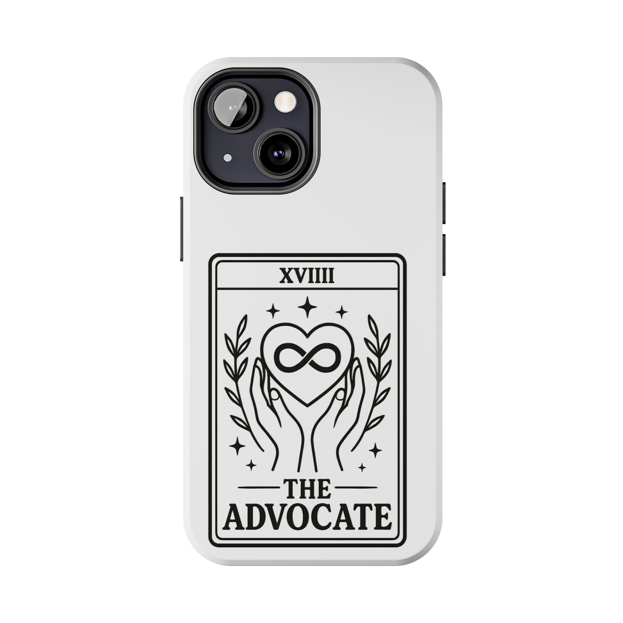 The Advocate tarot card Phone Case | infinity heart hands design