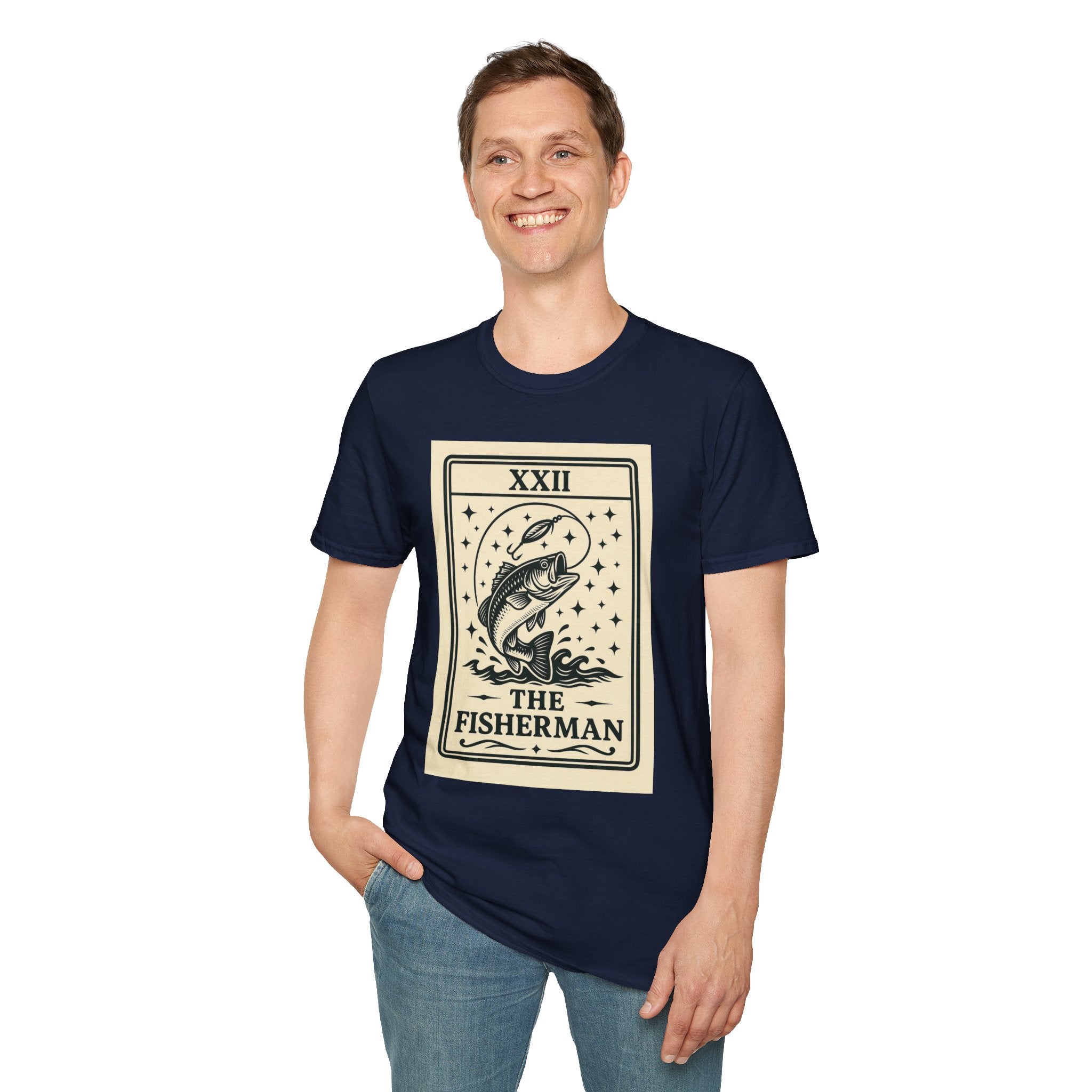 The Fisherman Tarot Card T-Shirt | Fish Illustration, Nautical Fishing Tee